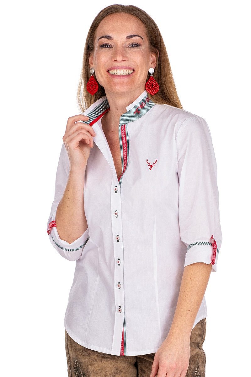 Orbis Textil GmbH & Co. KG Trachtenbluse Trachtenbluse - DEBORA - weiß