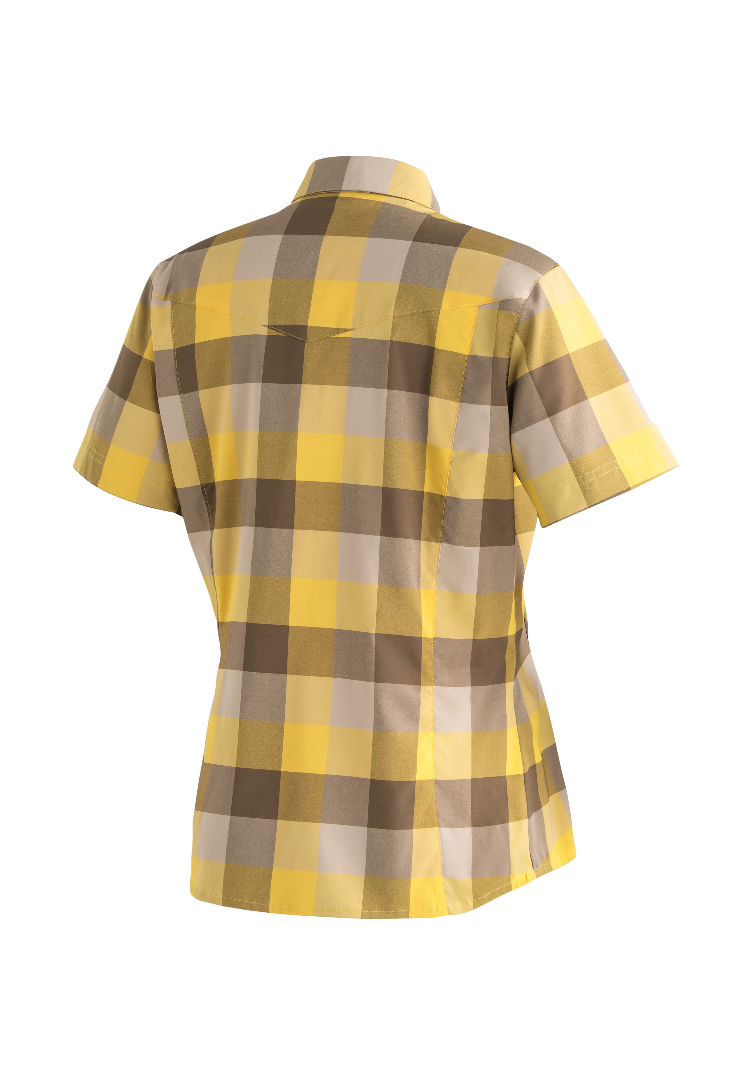 Maier Sports Funktionsbluse Kendra S/S W Damen Bluse, leichte Kurzarmbluse, Blusen-Shirt, Karobluse, Reg Fit