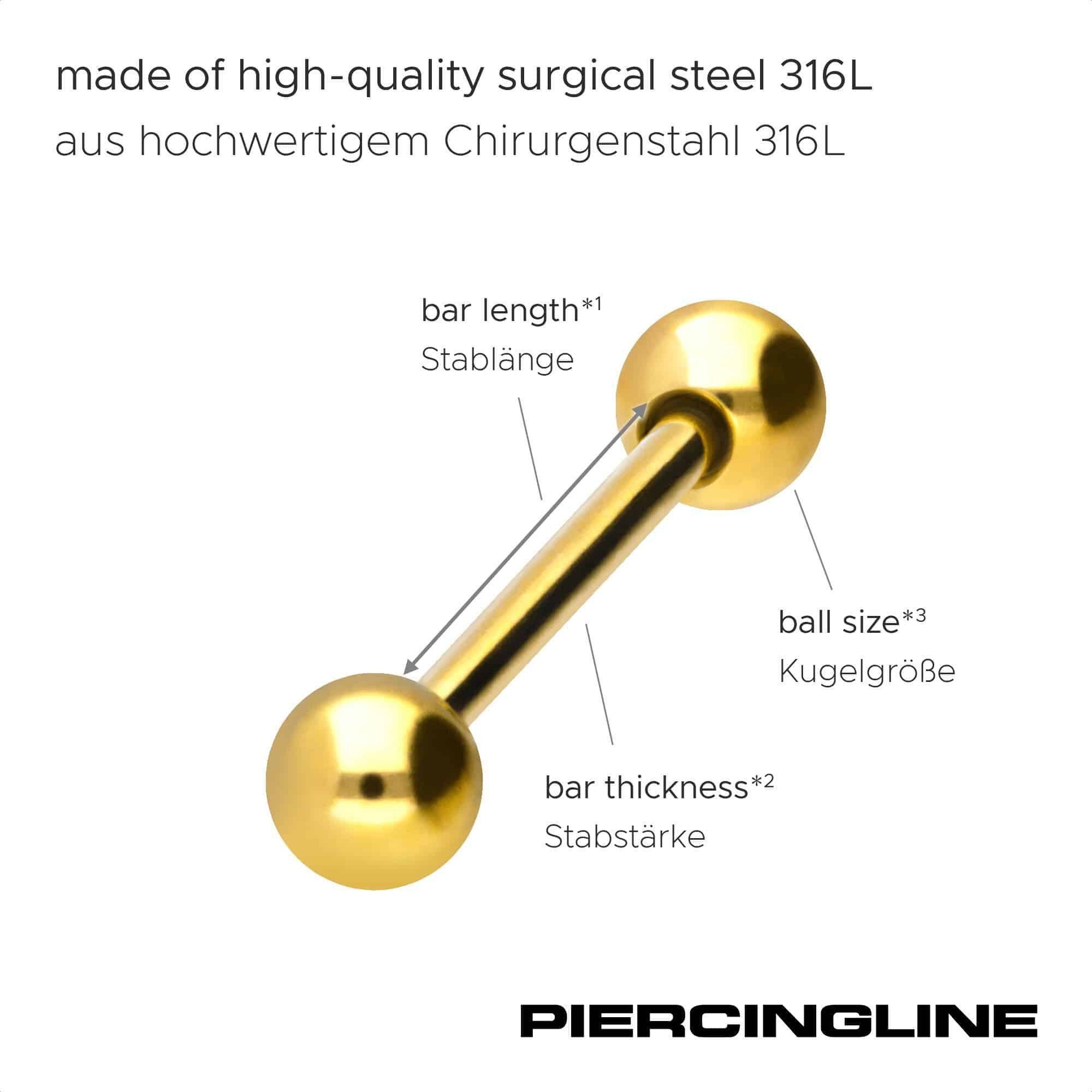 PIERCINGLINE Brustwarzenpiercing Titan Barbell (Barbells, 1-tlg)