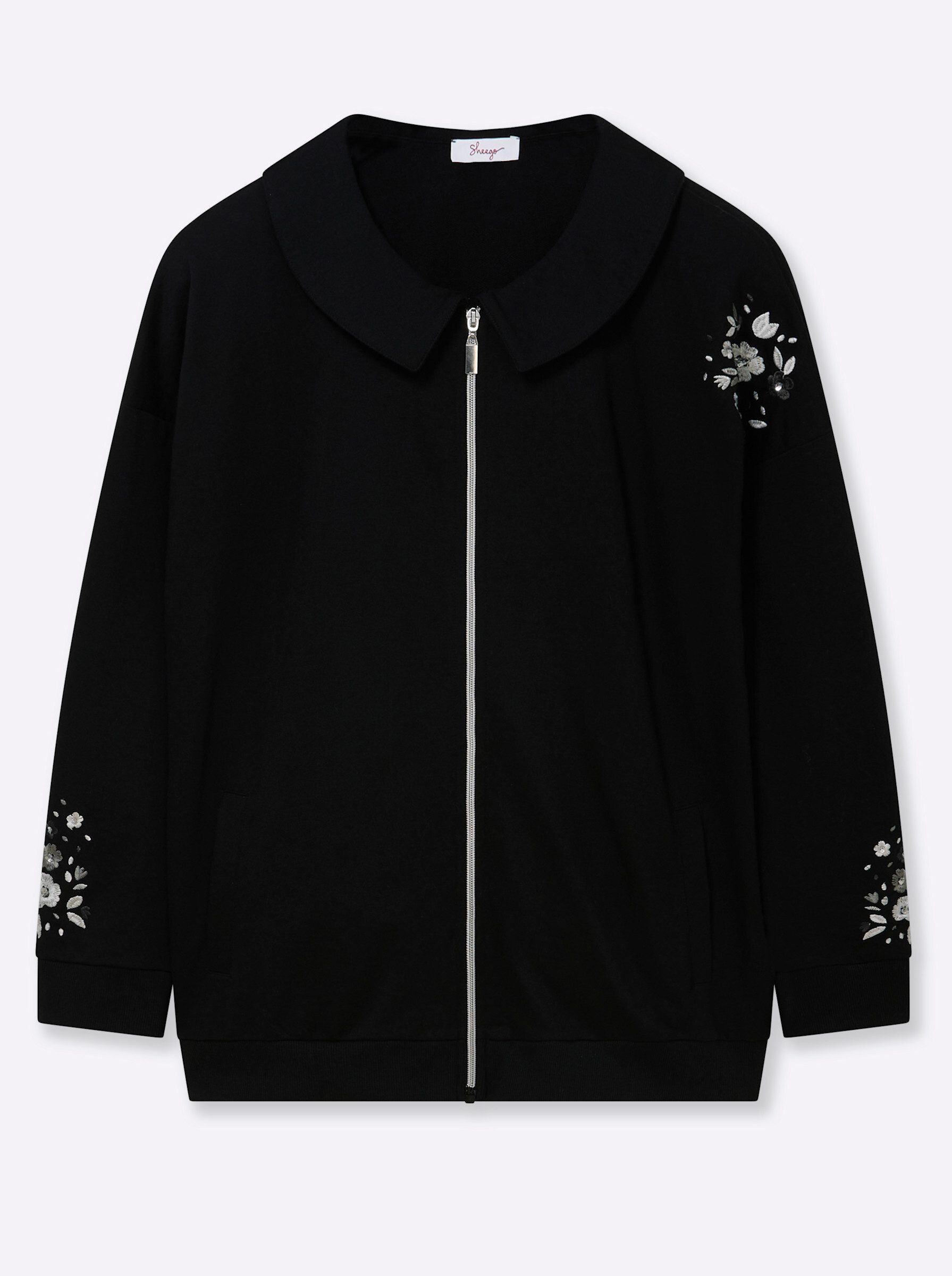 Sheego Shirtjacke Sweatjacke Langarm