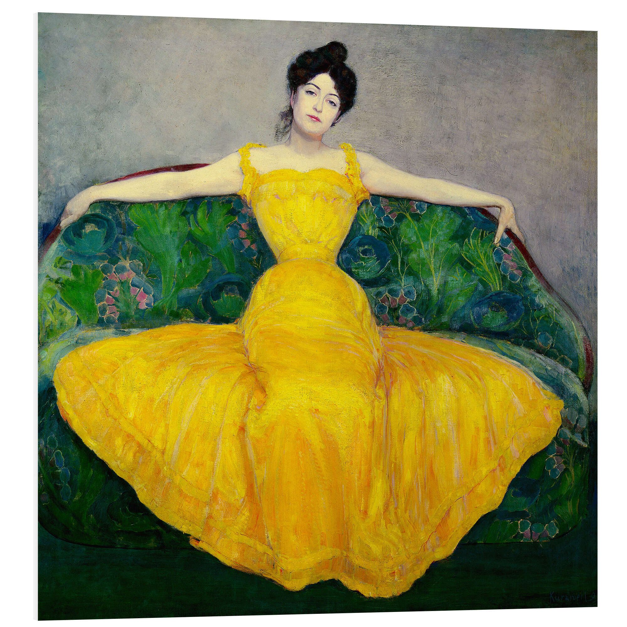 Posterlounge Wandbild Dame in Gelb, Maximilian günstig online kaufen