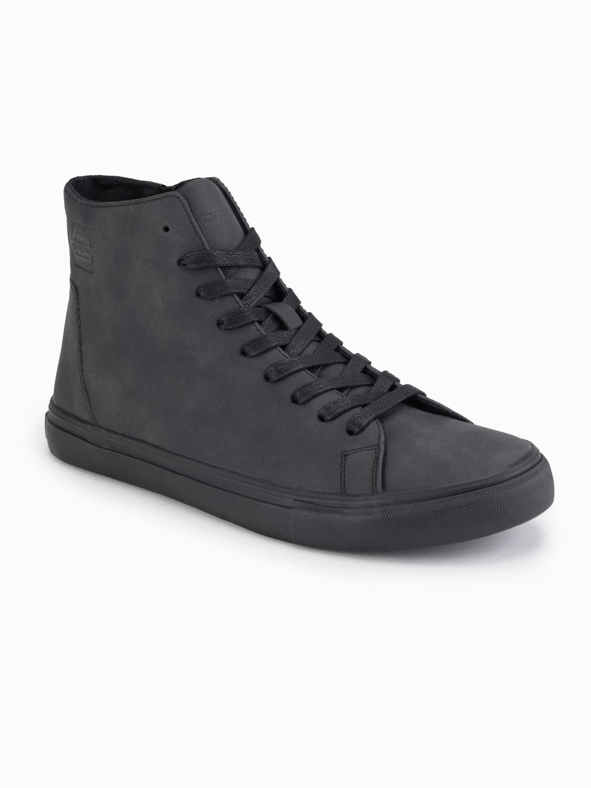 OMBRE Hohe Herren-Sneaker mit matter Struktur und geprägtem Logo Sneaker günstig online kaufen