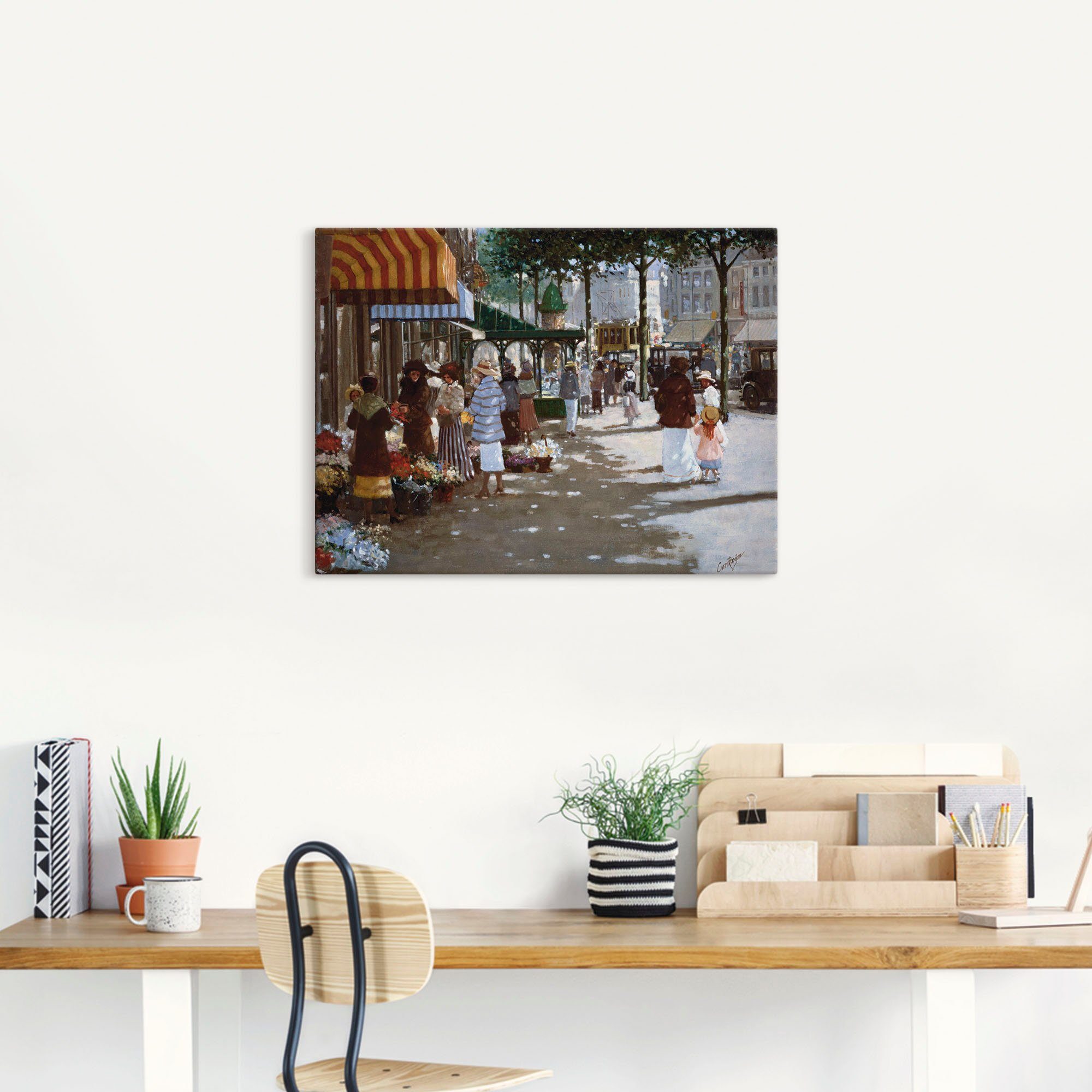 Größen Wandbild in & als St), Vor versch. Familien dem Gruppen Leinwandbild, (1 Poster Blumengeschäft, oder Wandaufkleber Artland
