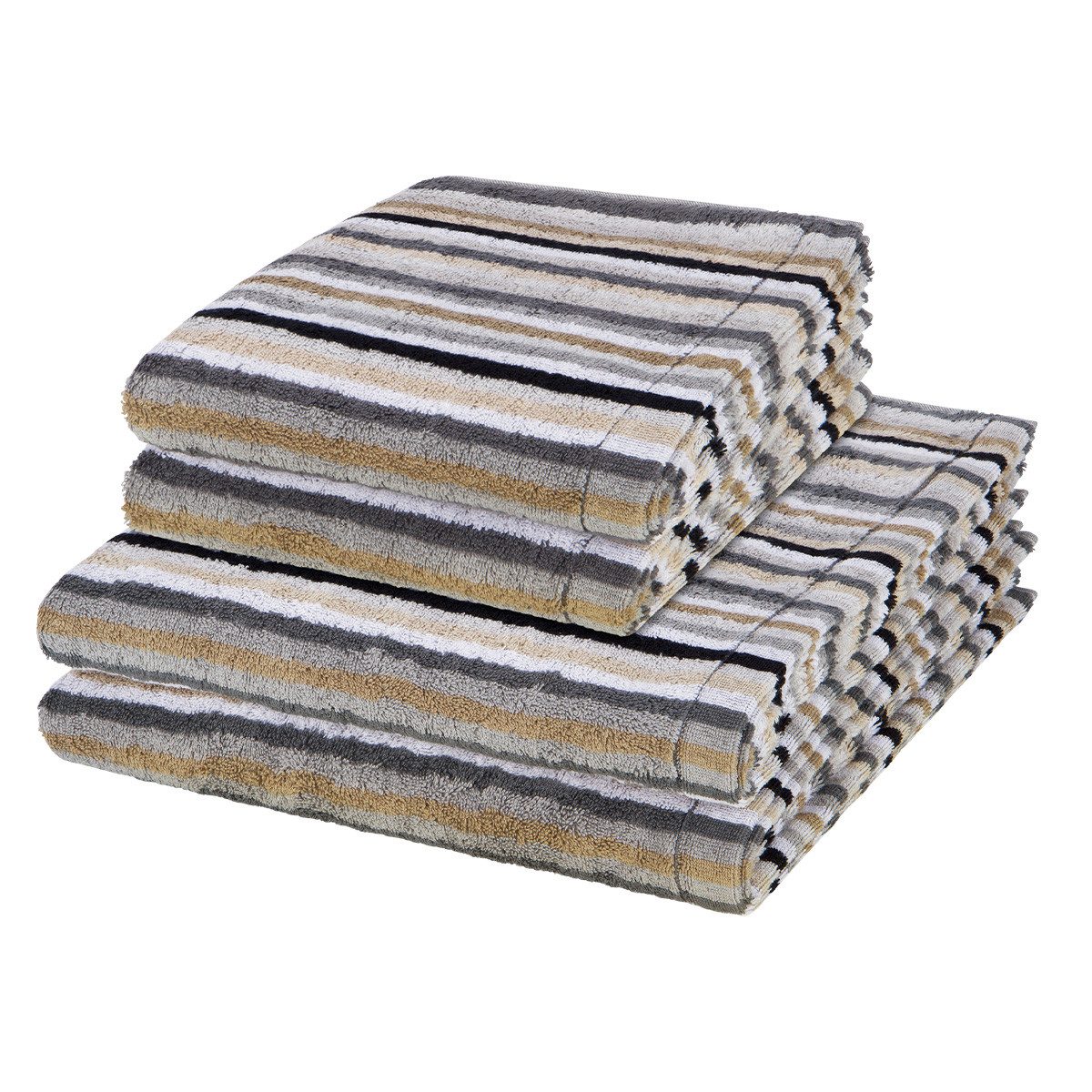 Cawö Handtuch Set Lifestyle, Walkfrottee (Spar-Set, 4-St), 2 X Handtuch 2 X Duschtuch im Set - Baumwolle - Saugstark