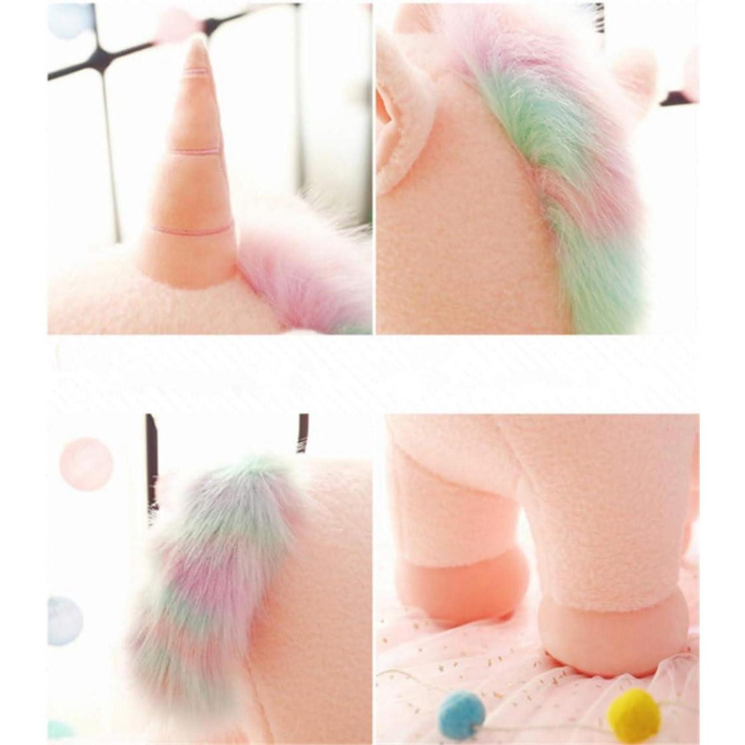 LuxusKollektion Kuscheltier Plüschtier Einhorn Stofftier Mähne Mädchen Weiß 40cm