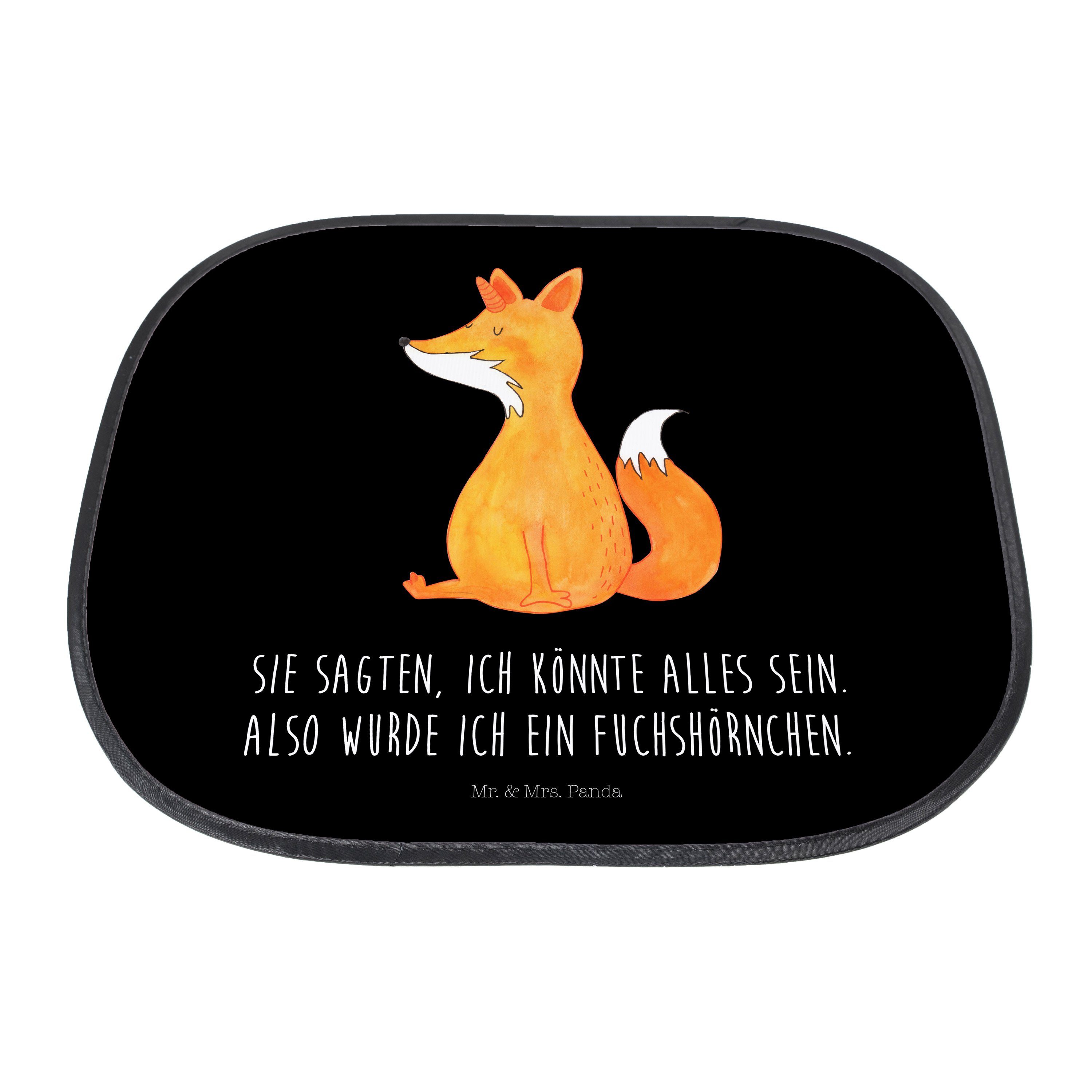 Fuchshörnchen Sonnenschutz Wunsch Geschenk, Mr. & - Einhörner, Schwarz Pegasus, Sonnen, - Seidenmatt Mrs. Panda,