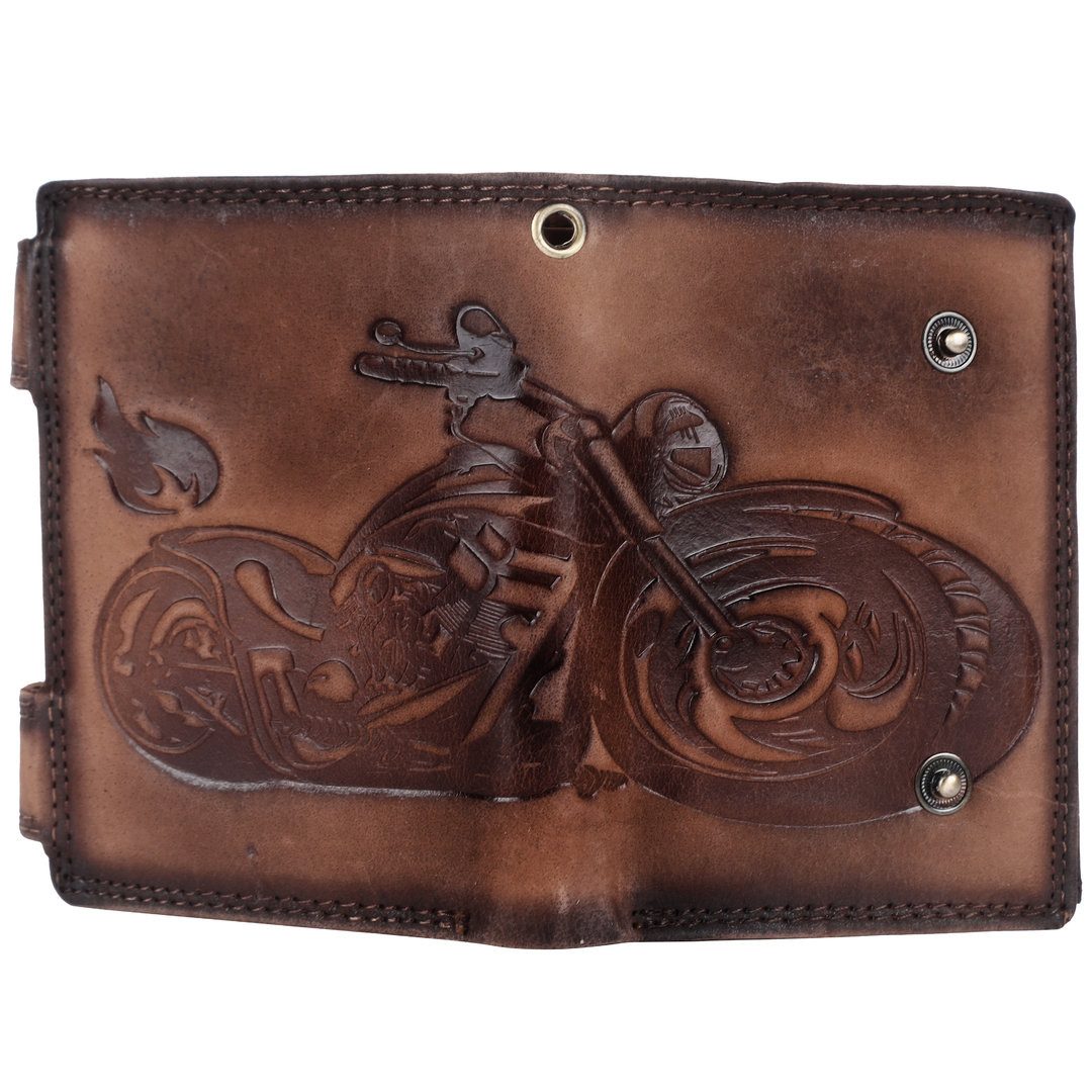 LOZANO Italy Bauchtasche 10732NC-BWL-A-25 TAN (1-tlg., 1x Geldbörse), Stilvolles Motorrad-Motiv