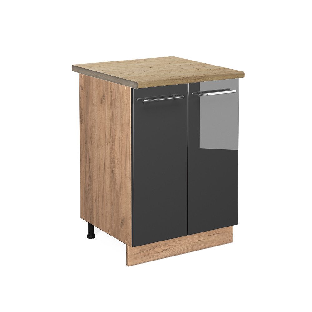 Vicco Unterschrank Fame-Line, Anthrazit Hochglanz/Goldkraft Eiche, günstig online kaufen