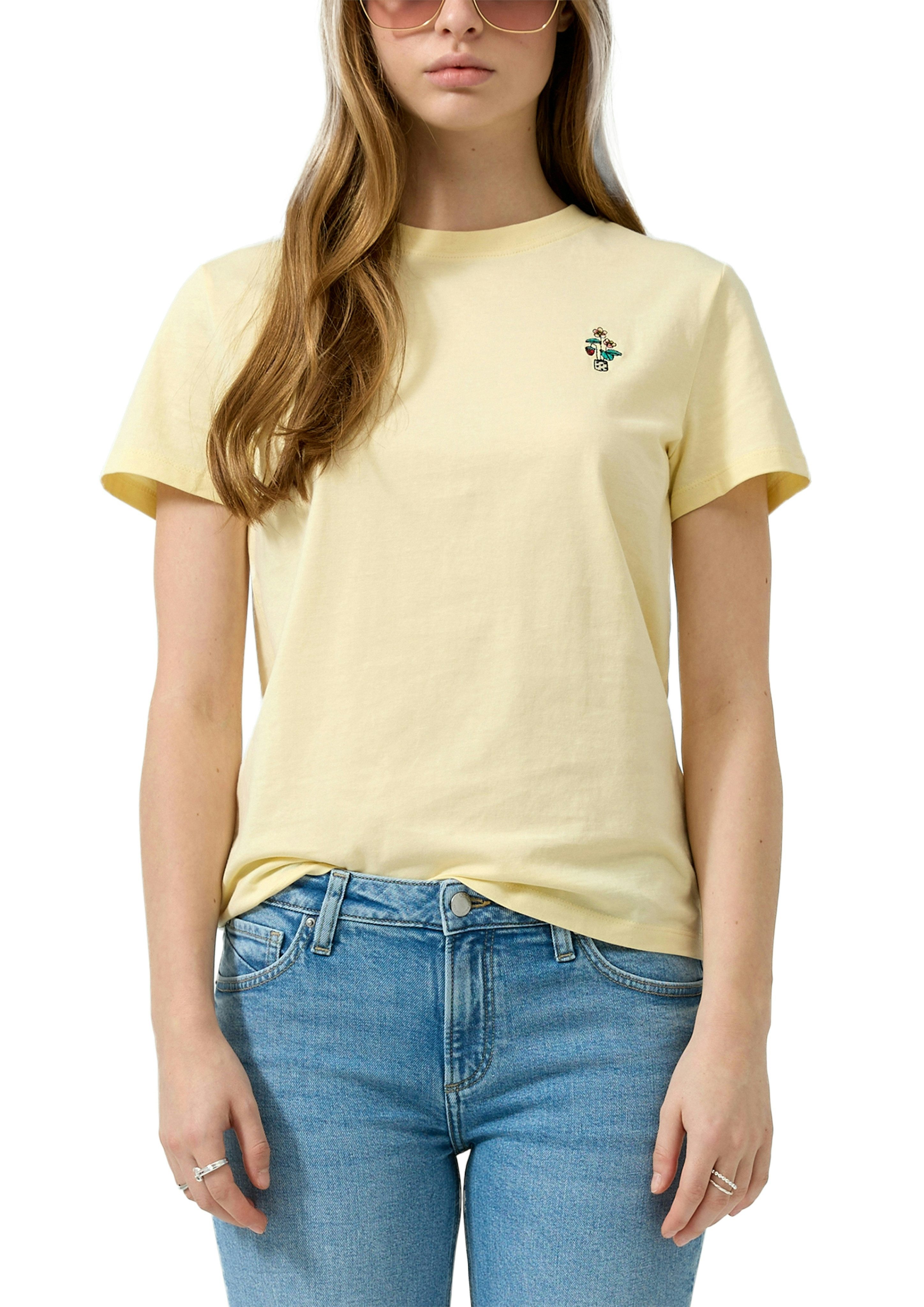 QS Kurzarmshirt mit feiner Stickerei