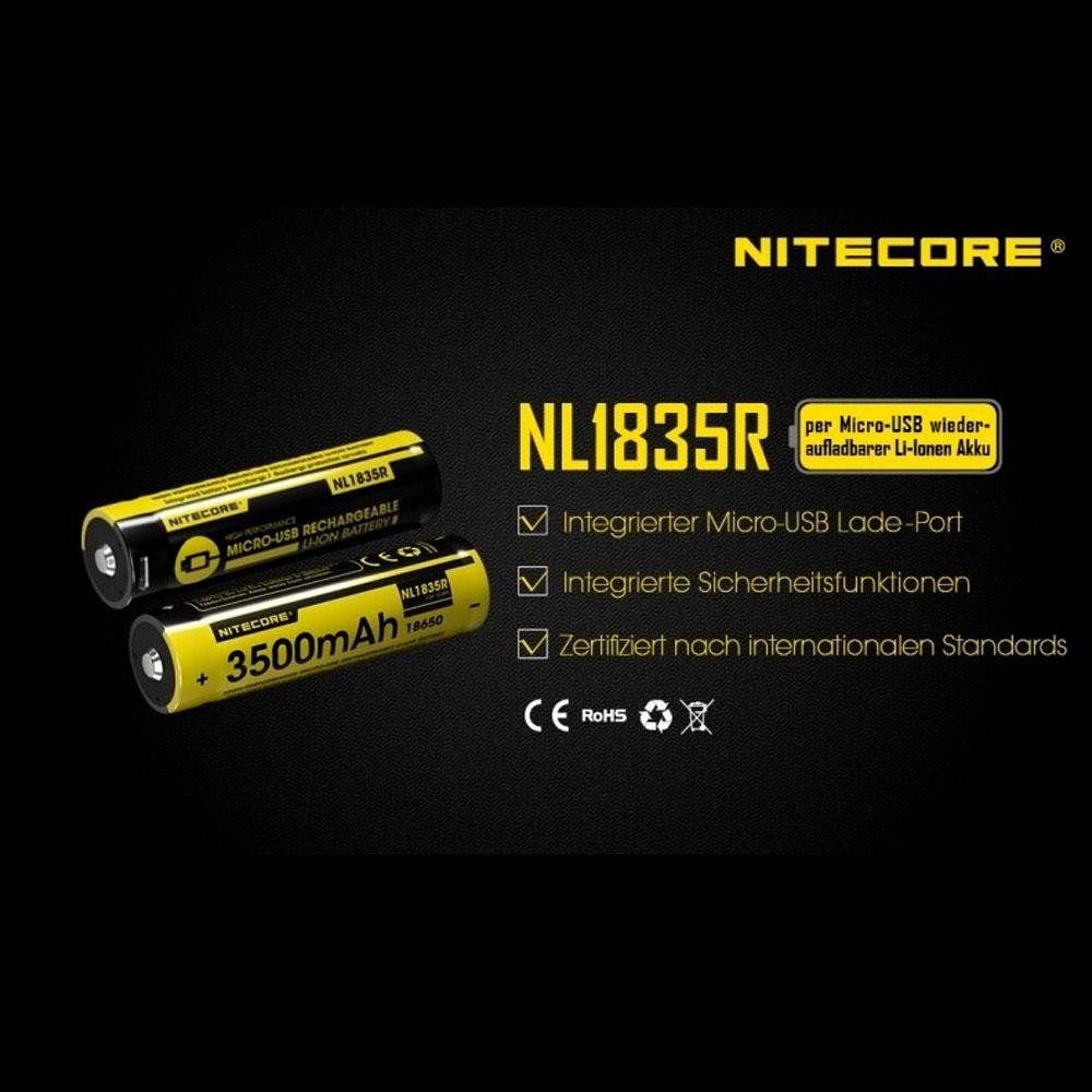 3500mAh USB Akku 18650 Li-Ion NL1835R 3,6V Nitecore Akku mit