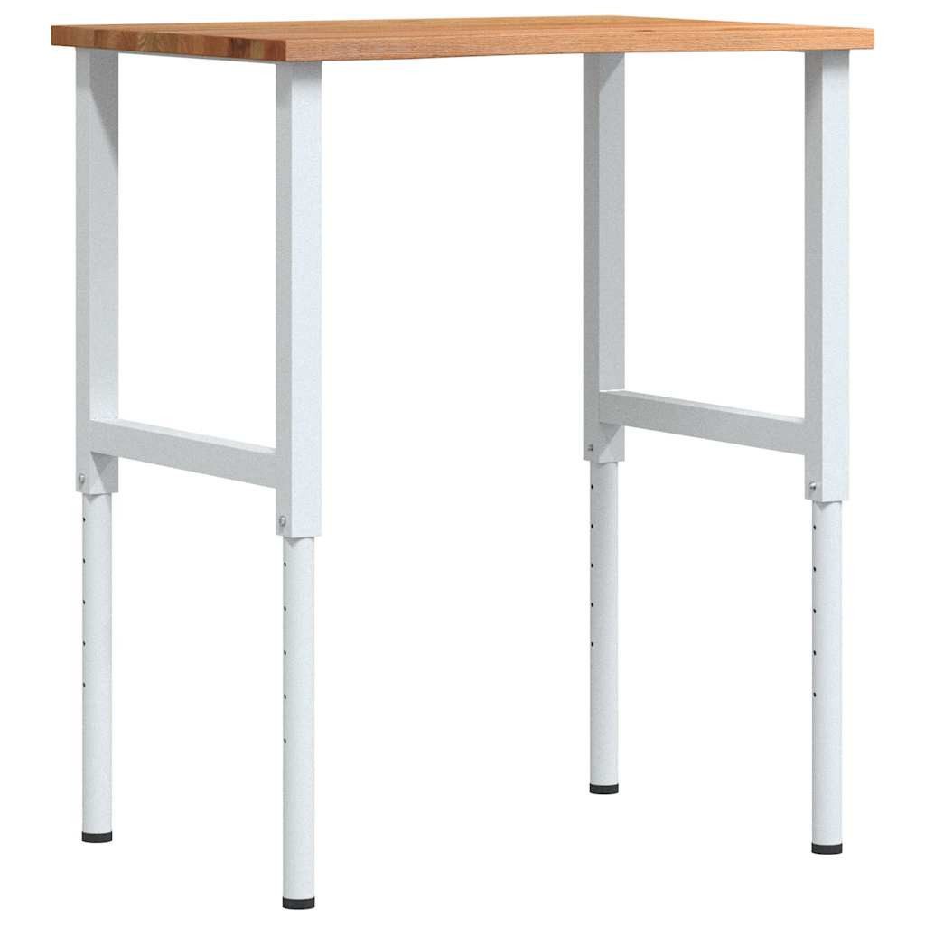 vidaXL Werkbank Werkbank Hellbraun 80x60x(71,5-98) cm Massivholz Eiche, (1-tlg)