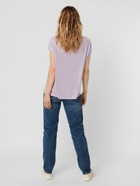 Vero Moda T-Shirt Einfarbiges Rundhals Basic T-Shirt VMAVA (1-tlg) 4078 in Blau-2