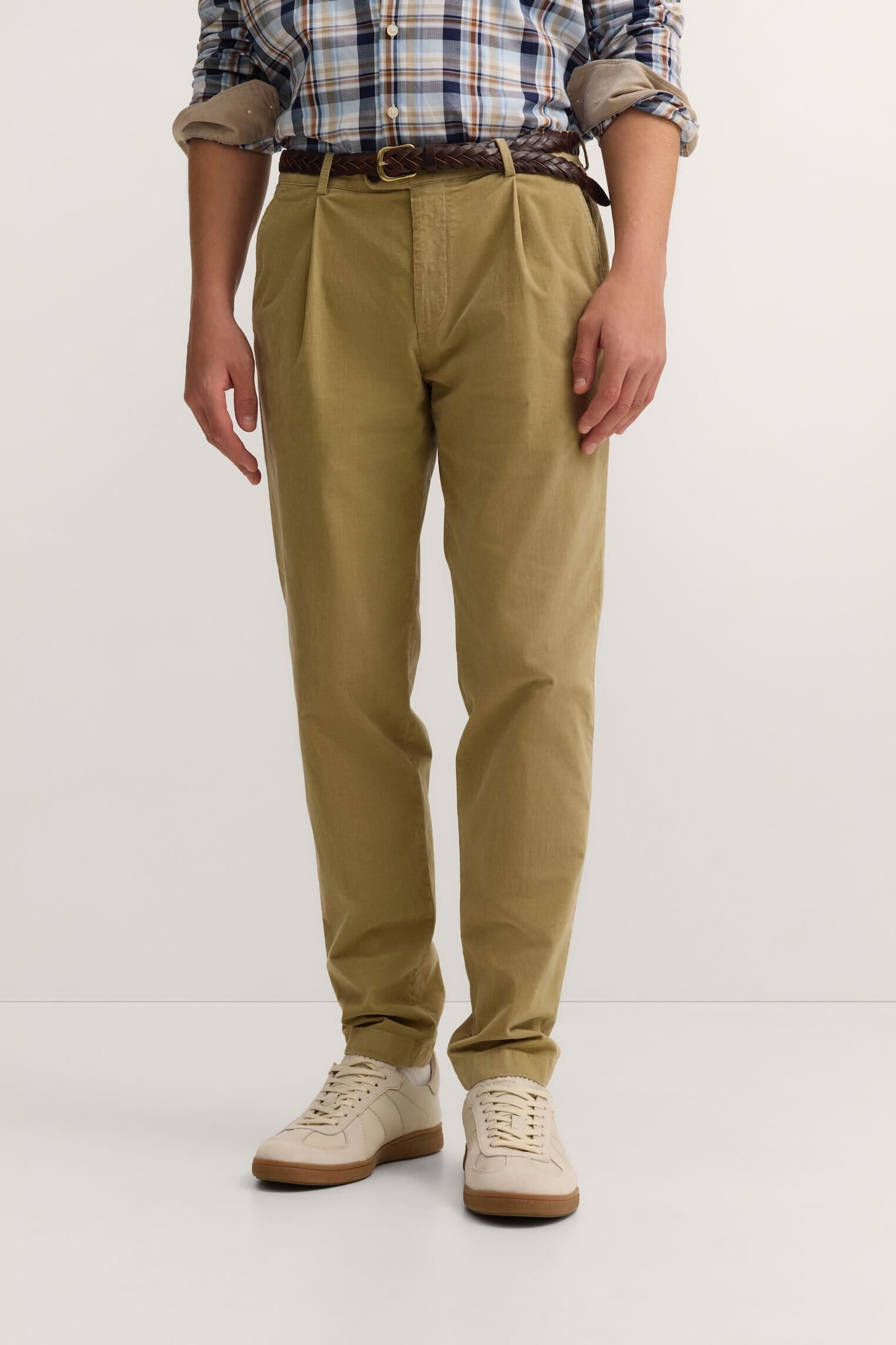 bugatti Bundfaltenhose Tapered Fit aus Luxury Pima Cotton Feincord