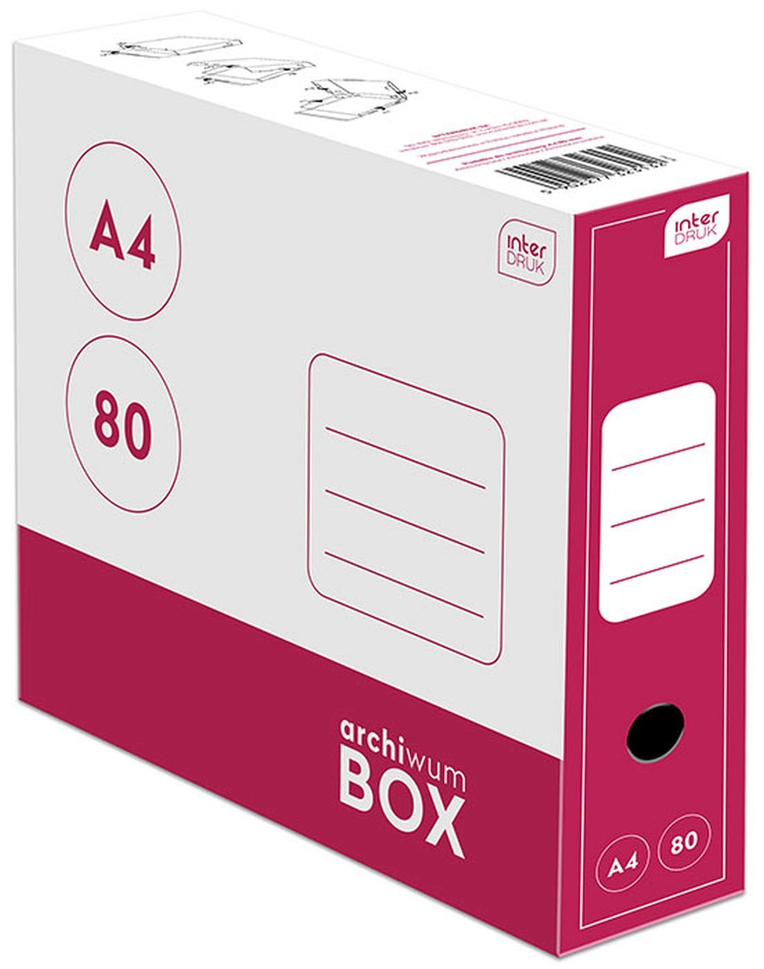 Interdruk Aufbewahrungsbox Interdruk Archivboxaus Karton A4 80 mm rot