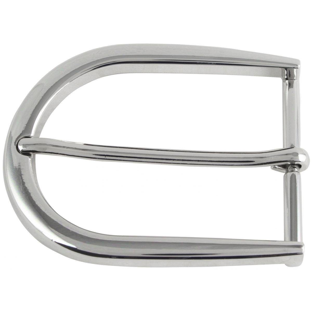 BELTINGER Gürtelschnalle Roundest - - 40mm Gürtelschließe bis Dorn-Schließe cm glänzend - Gürtel Silber 4cm 4,0