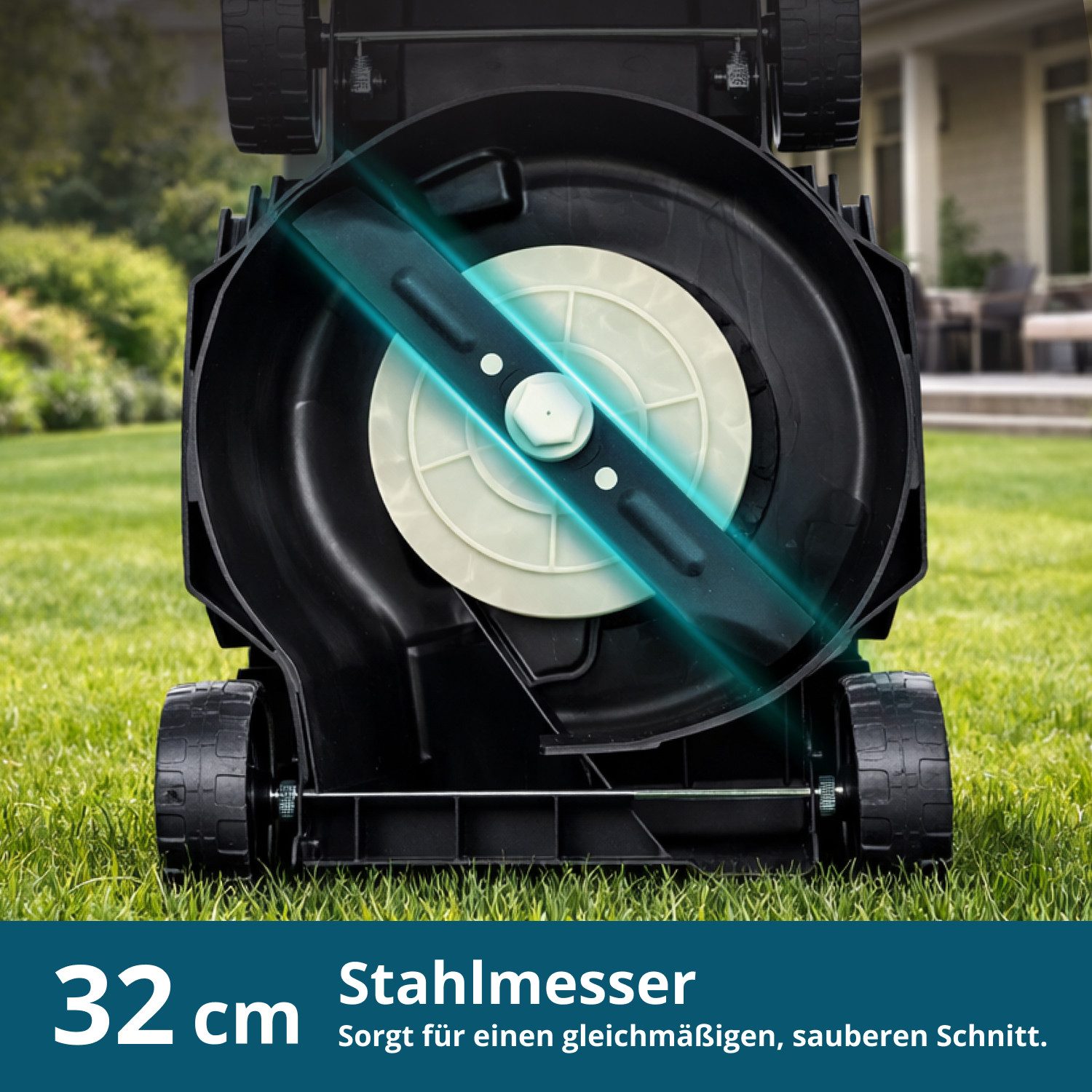 Könner & Söhnen Elektrorasenmäher KS 32LM12-BL, Langlebiger 1200W Induktionsmotor 32 cm Schnittbreite & weicher Griff