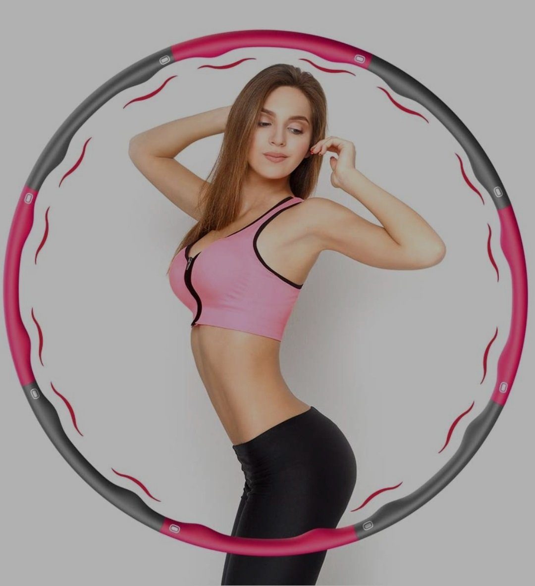 Hula-Hoop-Reifen Hula-Hoop-Reifen Fitness Pink-Grau 8-teilig