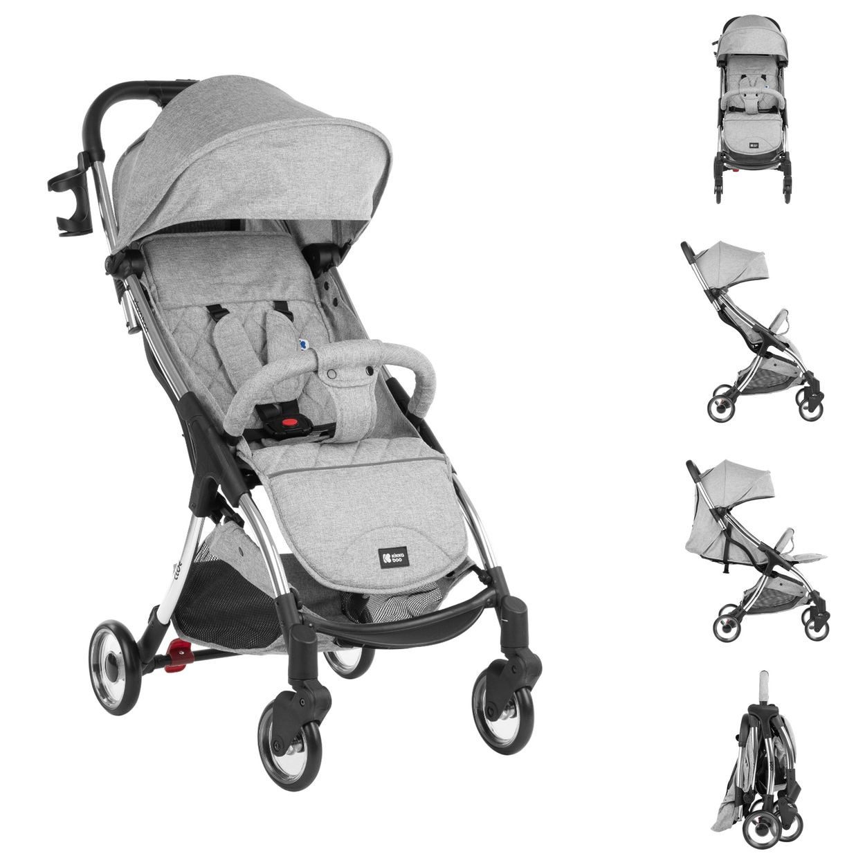 Kikkaboo Kinder-Buggy Kinderwagen Buggy Cloe bis 22 kg, Aluminiumrahmen faltbar Getränkehalter
