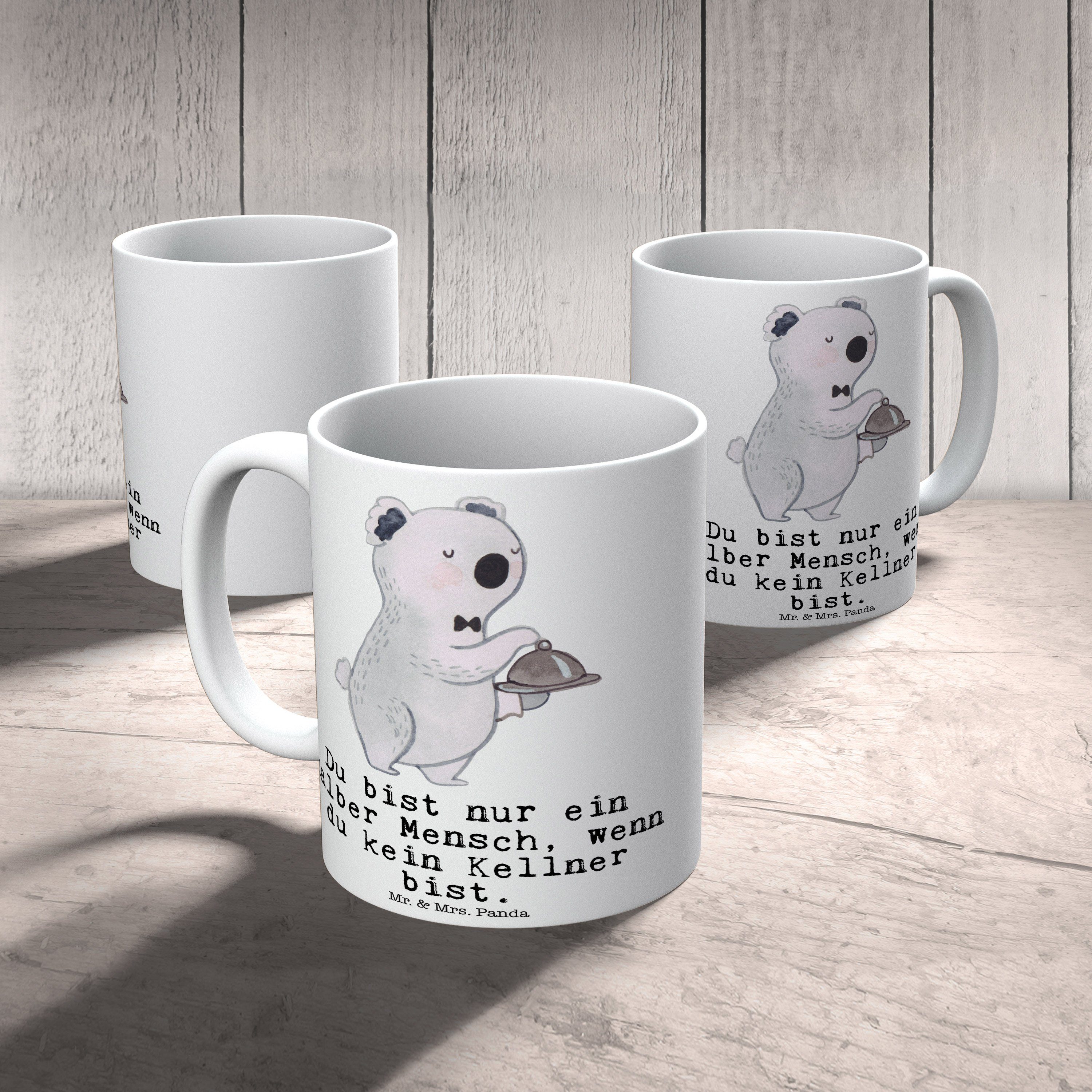 Tasse Weiß Geschenk, Keramik mit Panda Mr. Teebecher, Mrs. & - - Kellner Servicekr, Herz Kaffeetasse,