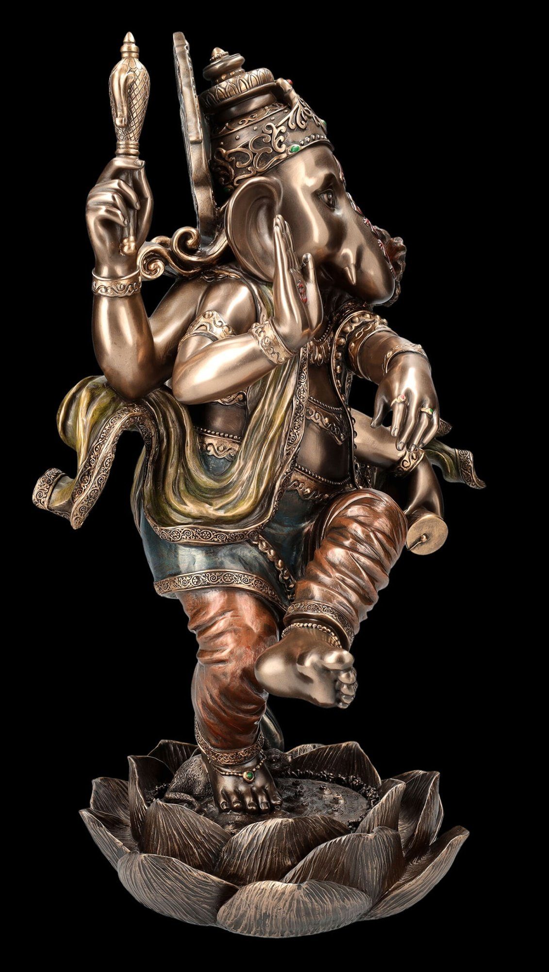 Shop Hinduistischer Figuren GmbH XL Dekofigur Mythologie Figur - Gott tanzend Ganesha Dekofigur -