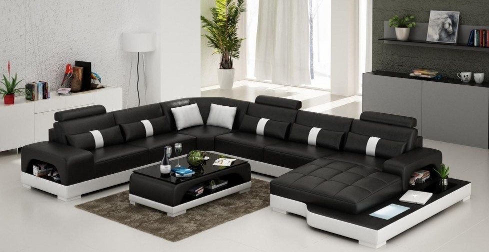 Xlmoebel Wohnlandschaft Leder Ecksofa U-Form mit bequemer Polsterung in elegantem Design, Ecksofa U-Form, Hergestellt in Europa