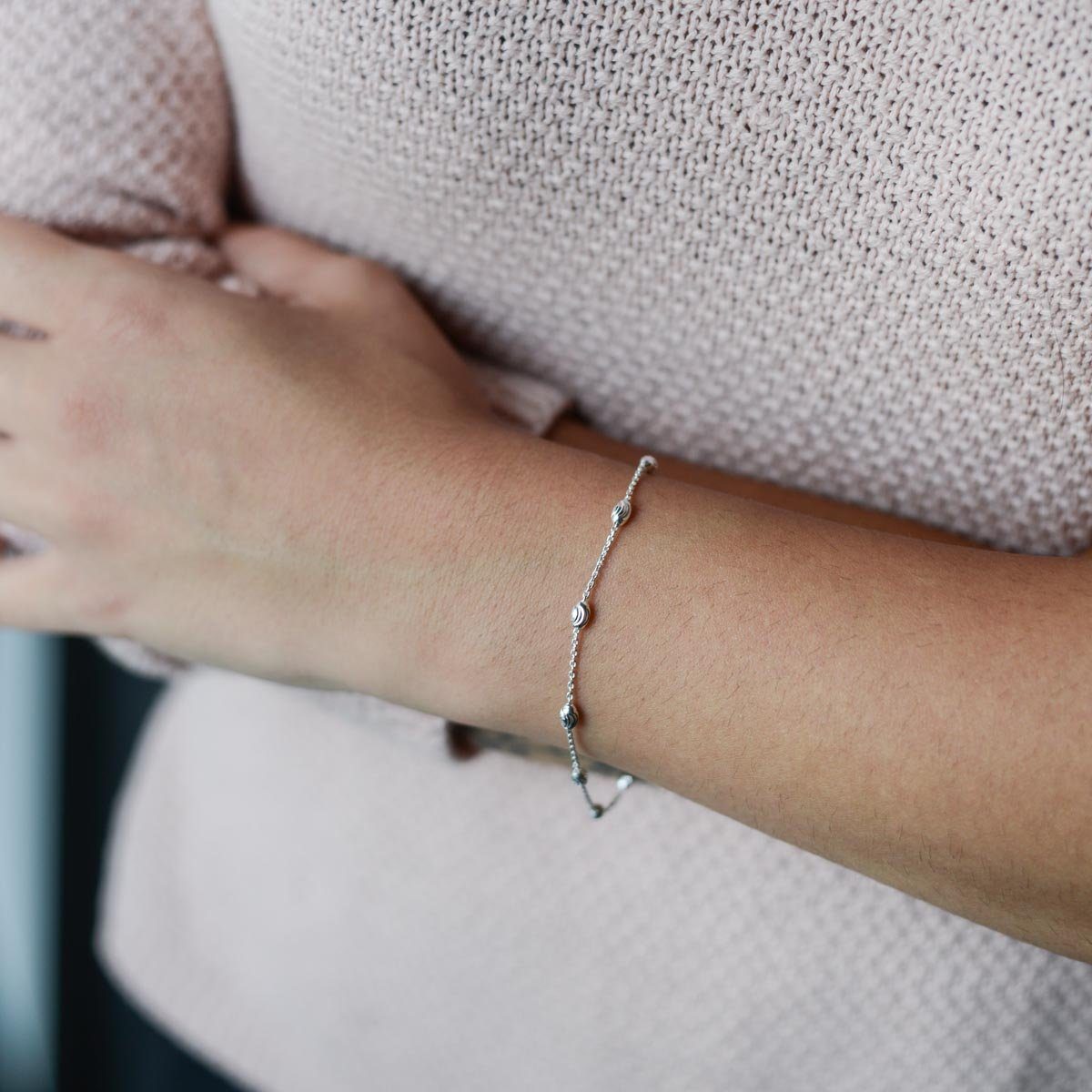Materia Armkette Damen Silber Kugeln 19cm günstig online kaufen