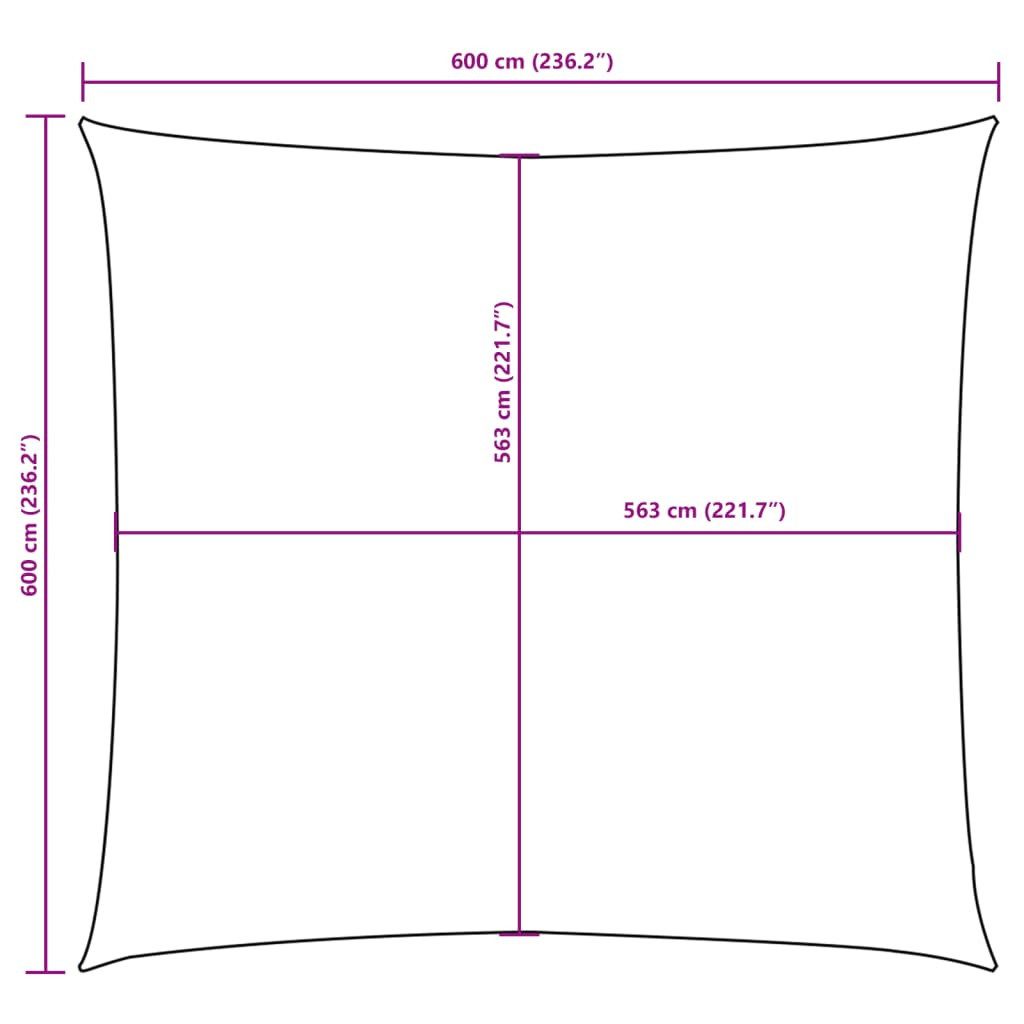vidaXL Sonnensegel Sonnensegel Oxford-Gewebe Quadratisch 6x6 m Blau, (1-tlg)
