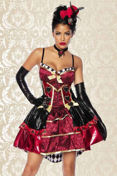König-Kostüm Red-Queen-Kostüm Königin Kleid Alice im Wunderland Karneval Fasching