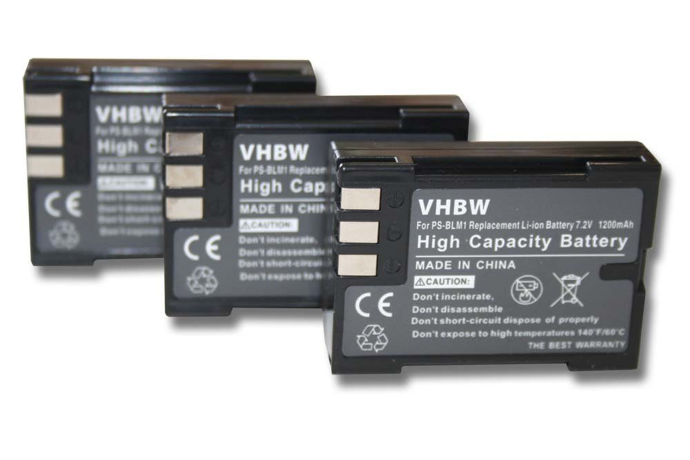 vhbw kompatibel mit Olympus E-30, E-300, E-330, C-5060 wide, E-510, E-1, Kamera-Akku Li-Ion 1200 mAh (7,2 V)