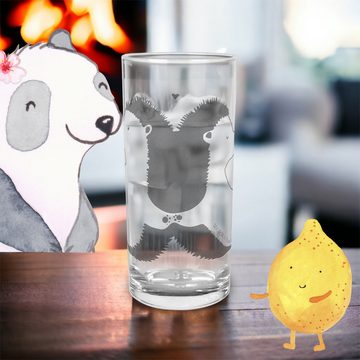 Mr. & Mrs. Panda Glas 200 ml Igel händchenhaltend - Transparent - Geschenk, Liebesgeschenk, Premium Glas, Stilvolle Gravur