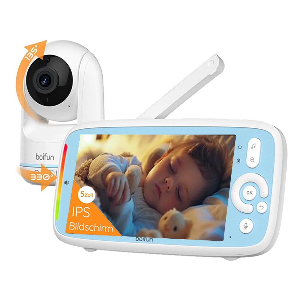Babyphone 5 Zoll Babyphone mit Kamera 720P Display Ultra-Niedrige Strahlung