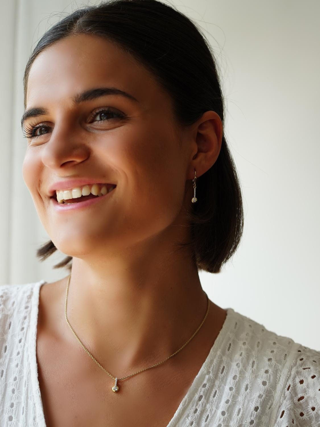 My Gold Paar Ohrhänger Damen Ohrringe Ohrhänger Gold 750 Zirkonia (18 Karat günstig online kaufen