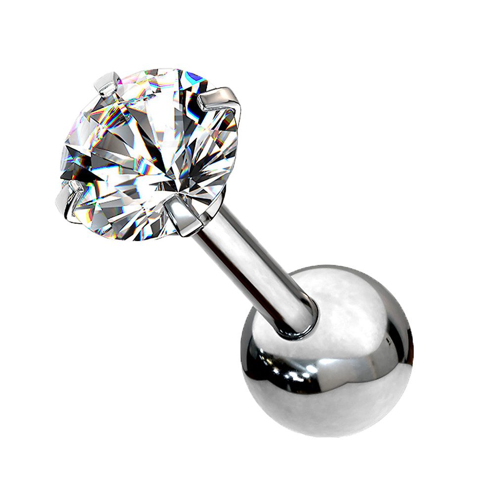 Taffstyle Piercing-Set Tragus Chirurgenstahl mit runden Zirkonia Silber 1,2 günstig online kaufen