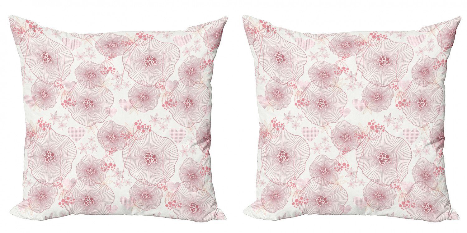 Kissenbezüge Modern Accent Doppelseitiger Digitaldruck, Abakuhaus (2 Stück), Blumen Blooms eines romantischen Frühling