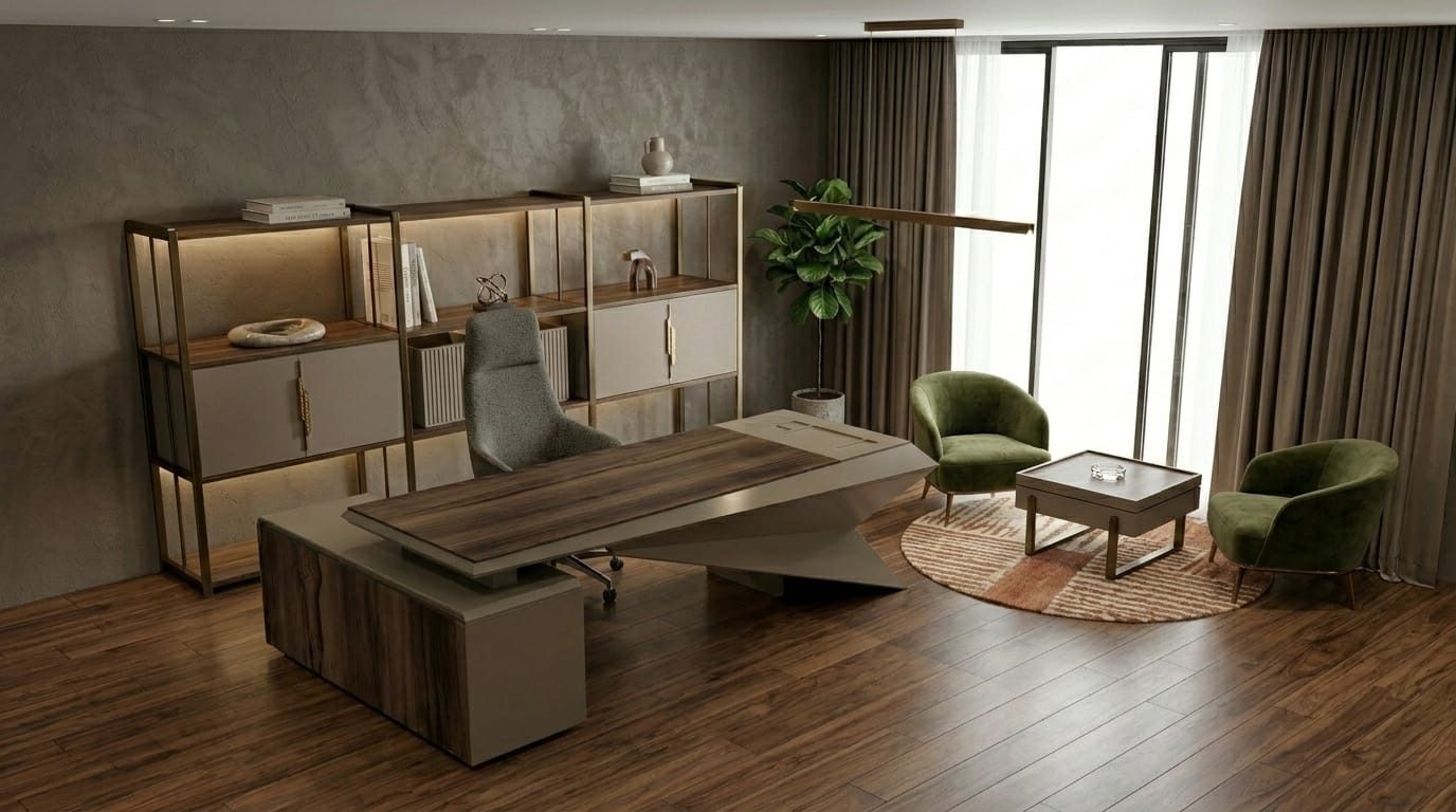 JVmoebel Büromöbel-Set Modern Office Büro Set Schreibtisch Sideboard Bücherregal Luxus, Made in Europa