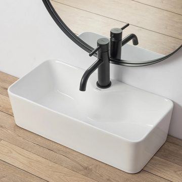 wohnwerk.idee Aufsatzwaschbecken Waschbecken Keramik Weiß Klein Gäste WC Gäste Bad Mery