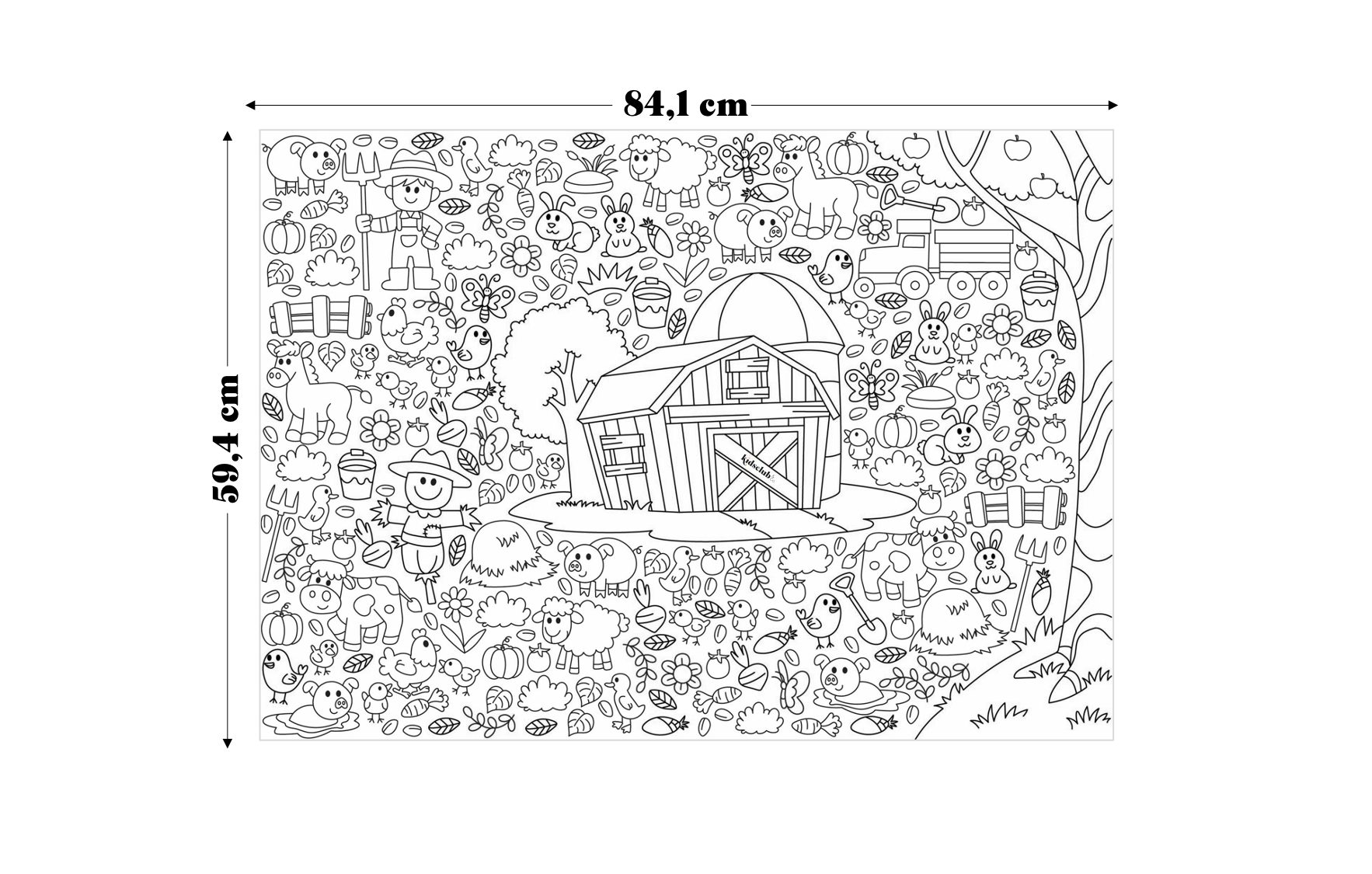 Kidsclub & Co. Malvorlage Ausmalposter "Farm" - Malen & Kreativität für Kinder