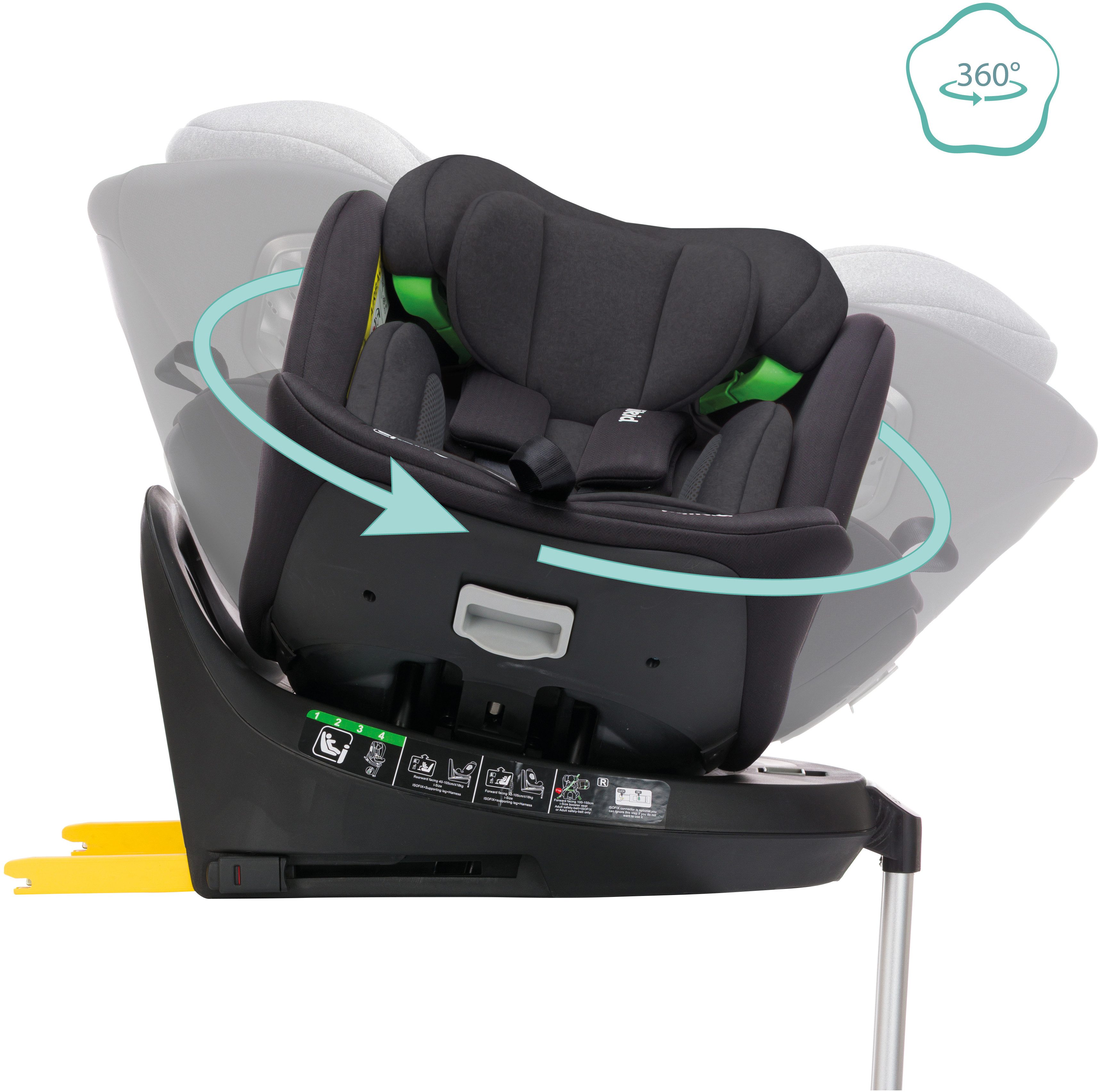 Fillikid Autokindersitz Aris, ab: ab Geburt, bis: bis 12 Jahre, ab: 40 cm, bis: 150 cm, 360° drehbar, inkl. Isofix