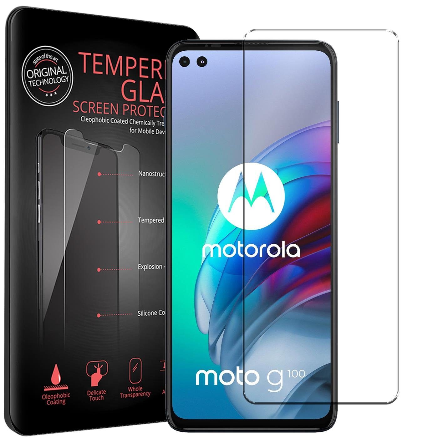 CoolGadget Schutzfolie Panzerfolie für Motorola Moto G100, (9H Härtegrad, 2x Schutzglas, 1xReinigungset), Displayfolie Panzer Schutzfolie 2 Stück für Motorola G100 Glas Folie