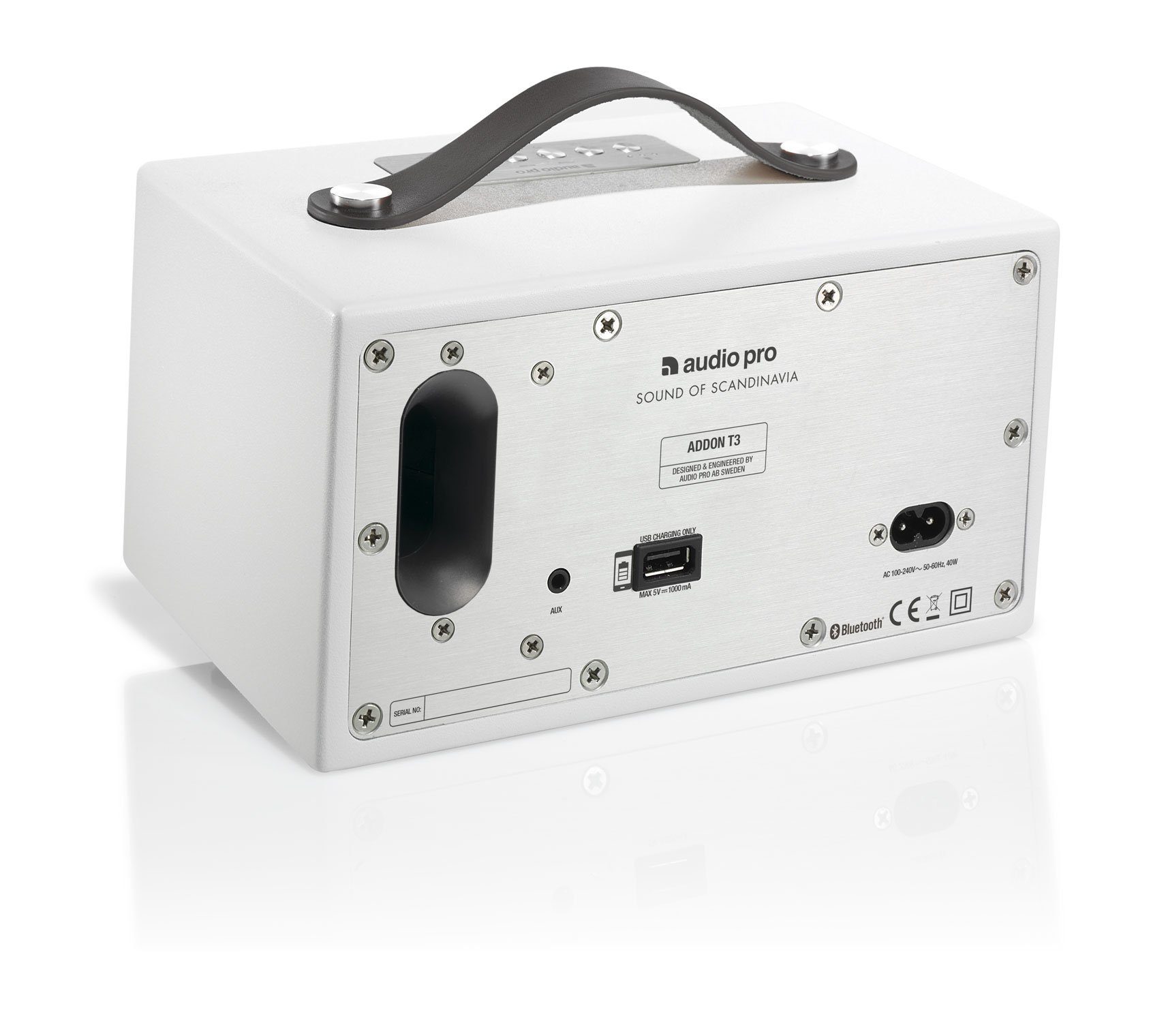 Audio Pro Audio Pro Addon T3+ Ladefunktion) Tragbar, Smartphone Bluetooth, Weiß (Bluetooth, Bluetooth-Lautsprecher