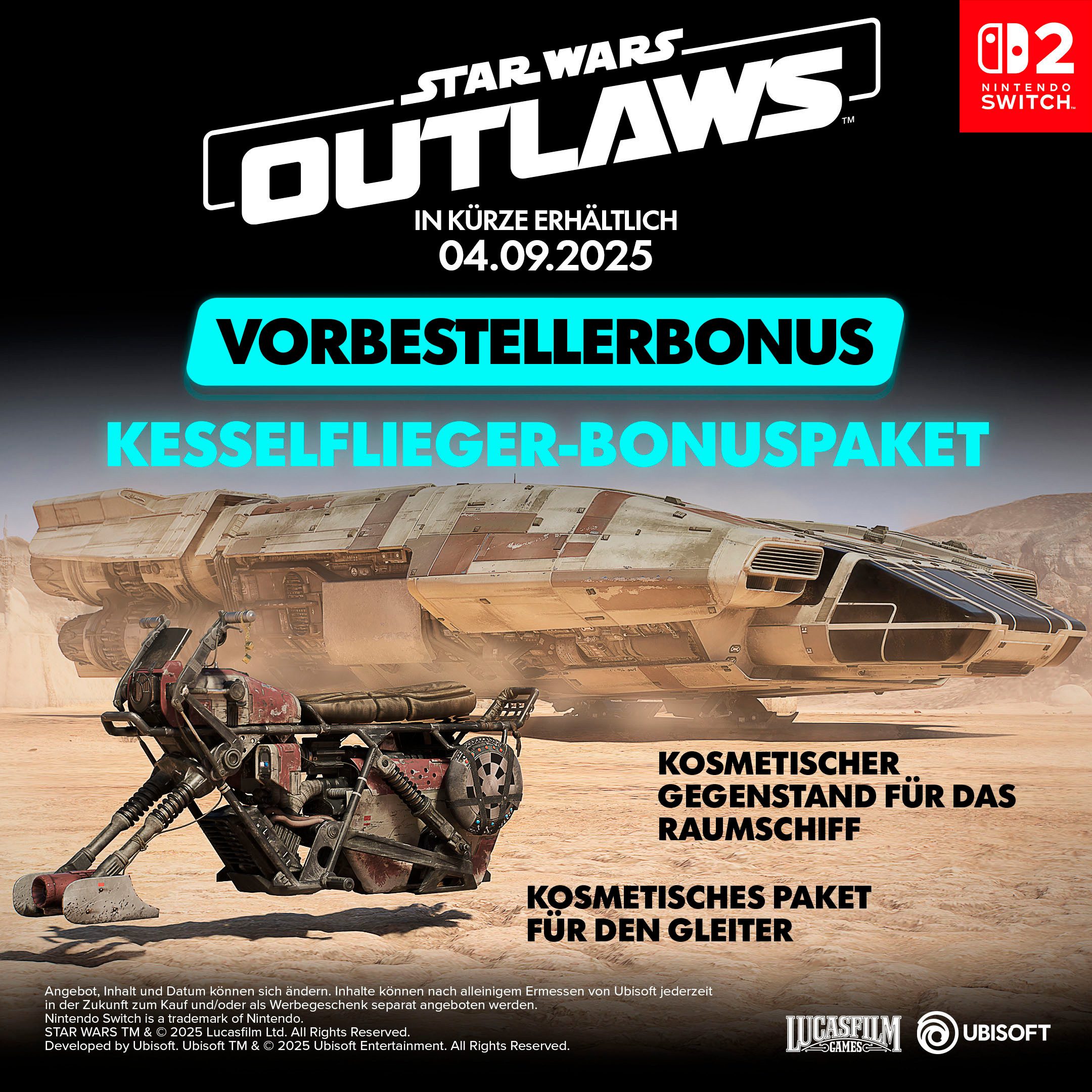 Star Wars Outlaws Gold Edition (inkl. Season Pass) - [NSW 2 - KeyCard] Nintendo Switch 2