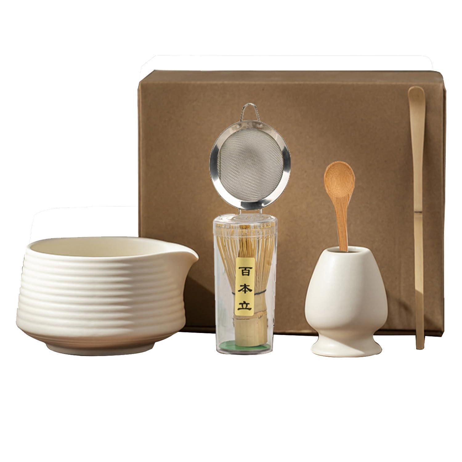 LuxusKollektion Teeservice Matcha Tee Set Beige Weiß 6tlg