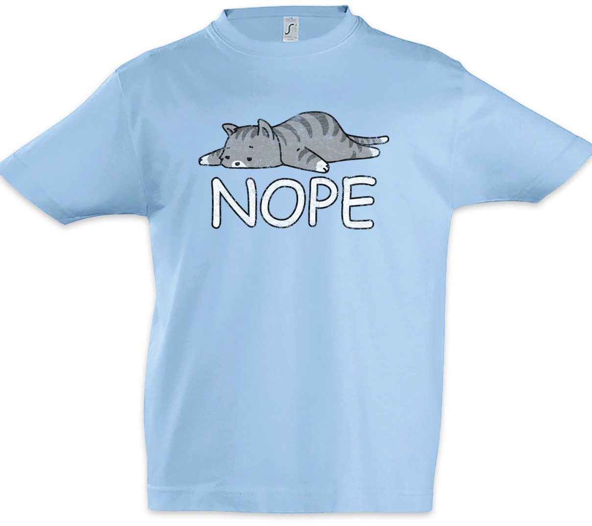 Print-Shirt Nope Cat Kinder T-Shirt Meow Cats Cat Katze Katzen Kitty Kitten Liebe