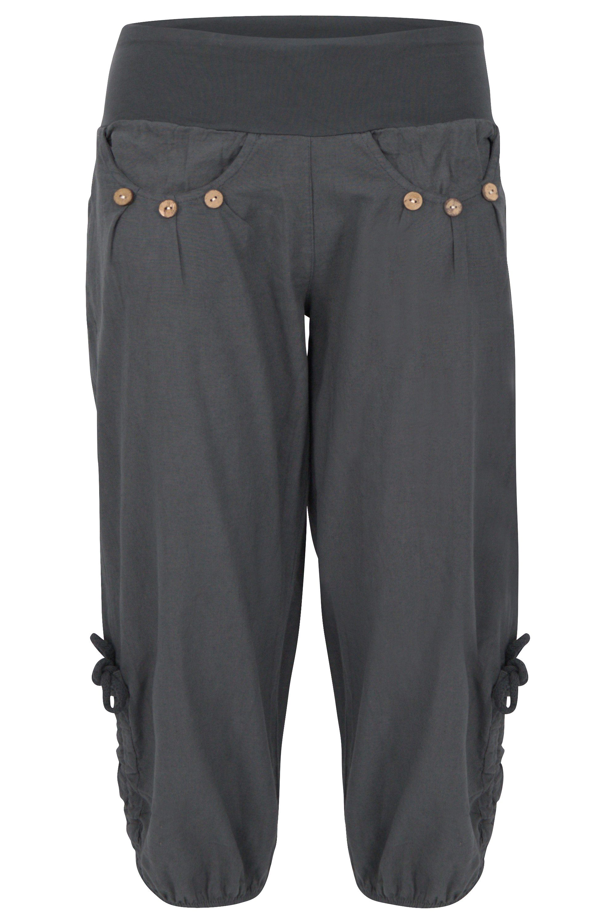 Caprihose malito Damen Capri Hose aus Leinen, Stoffhose in Unifarben, Freizeit