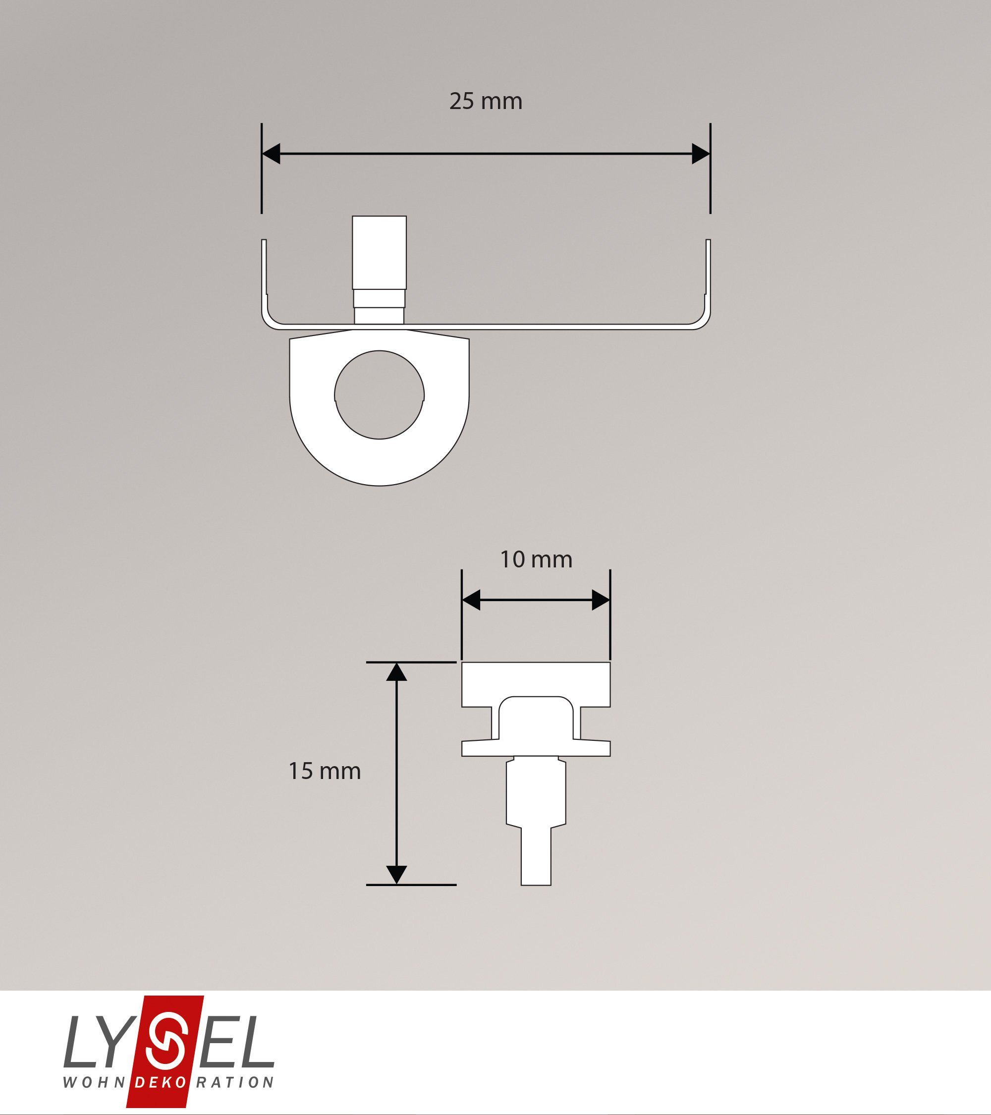 Sichtschutzbefestigung Feststeller, LYSEL®, (2-tlg), 15x25mm HxB