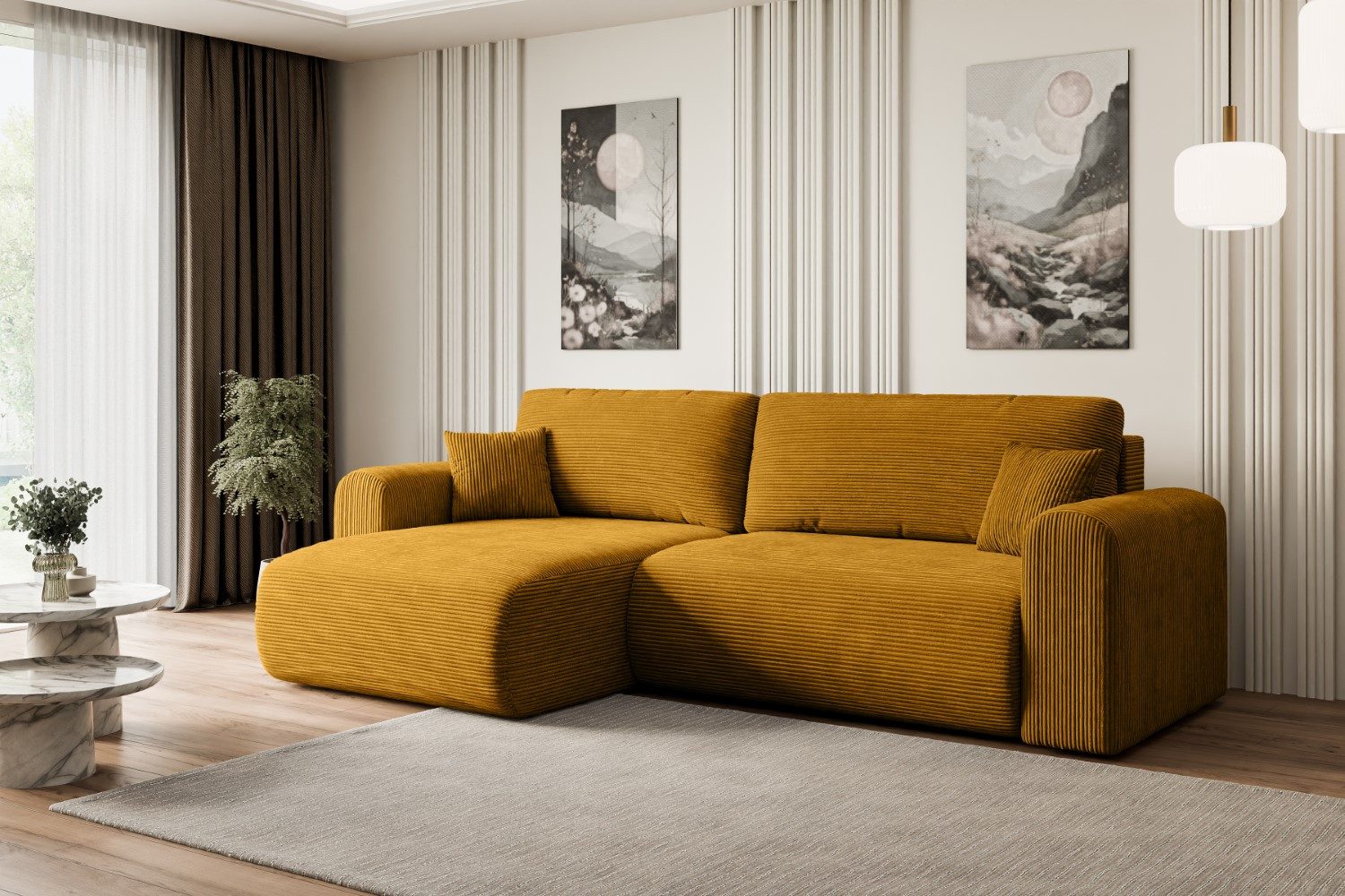 ALTDECOR Ecksofa ORRO-L, Corner Sofa Bett Eckcouch Couch L-Form Schlafcouch Ausziehbar