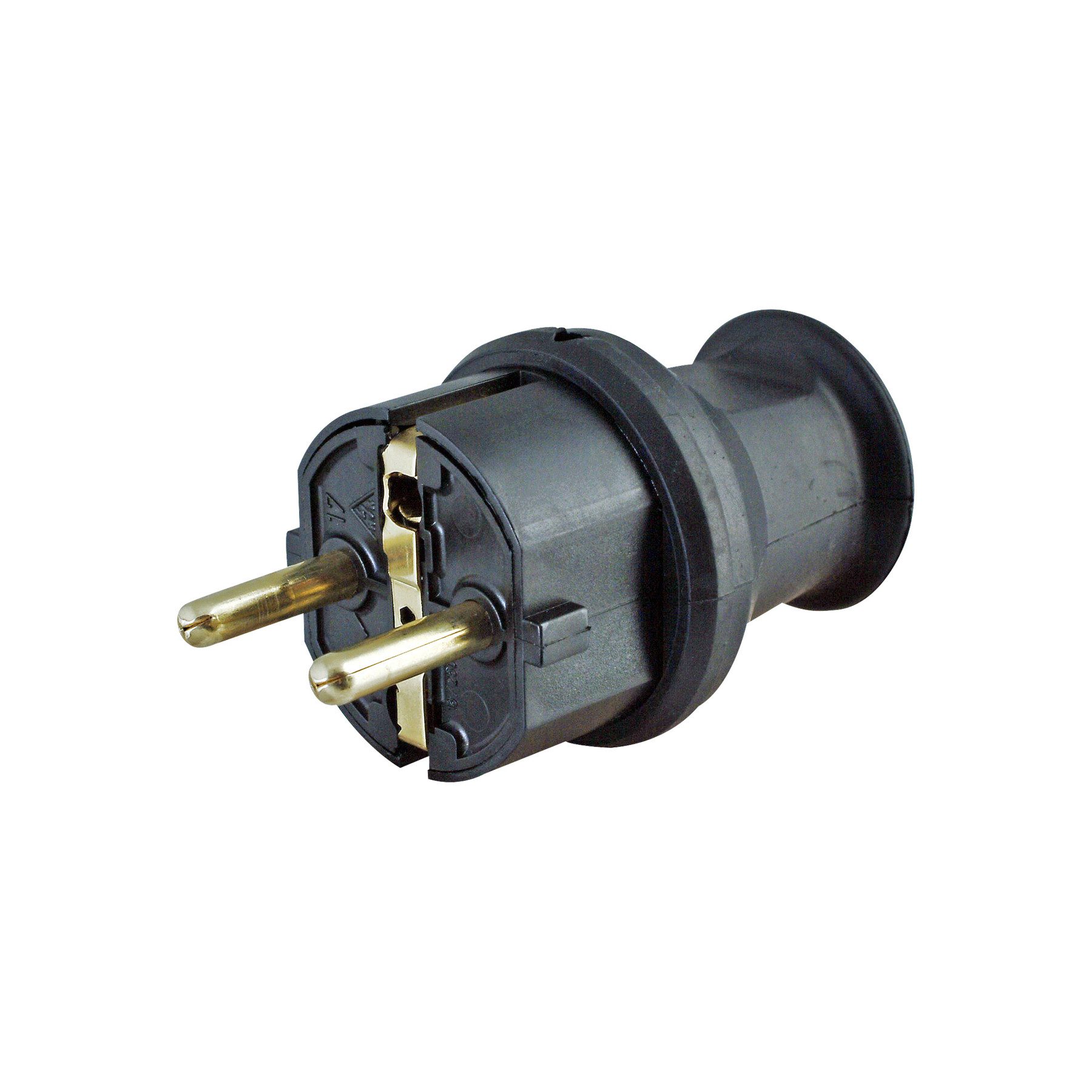 Kopp KOPP Schutzkontakt-Stecker 179716005 klein, mit Knickschutz, schwarz Adapter