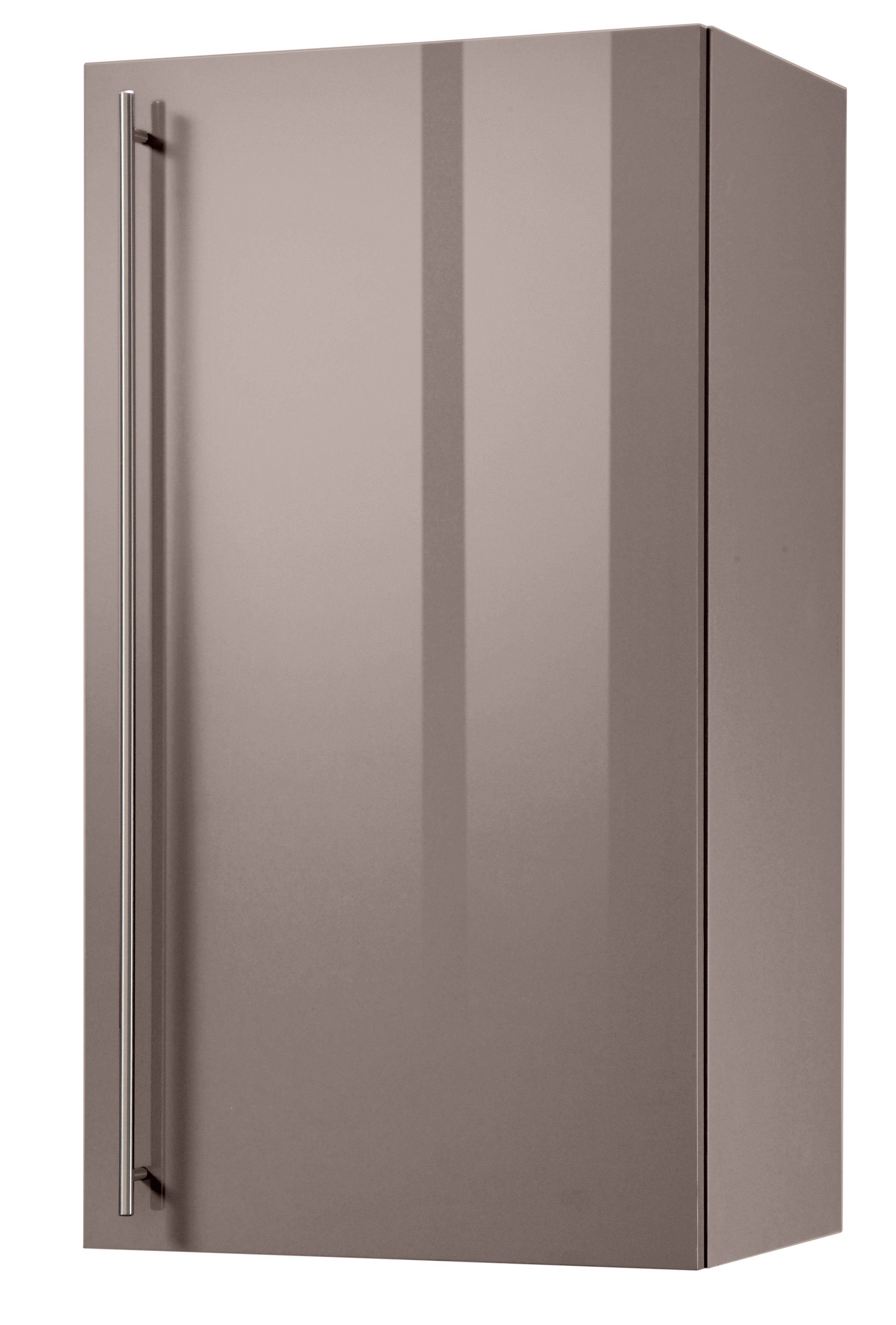 50 cm breit Grau / Akazie Küchen-Glashängeschrank BARCELONA 90 cm hoch 