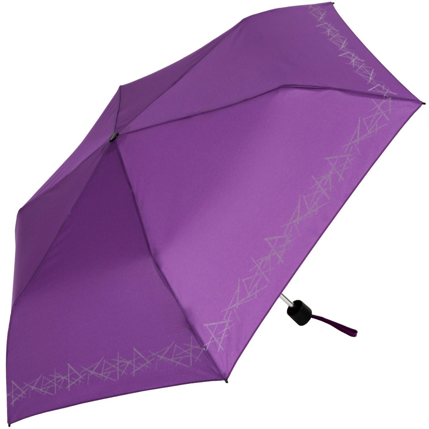 Knirps® Taschenregenschirm Kinderschirm 4Kids reflective mit Reflexborte, Sicherheit auf dem Schulweg, leicht, uni, lila – Bild 3 von 5