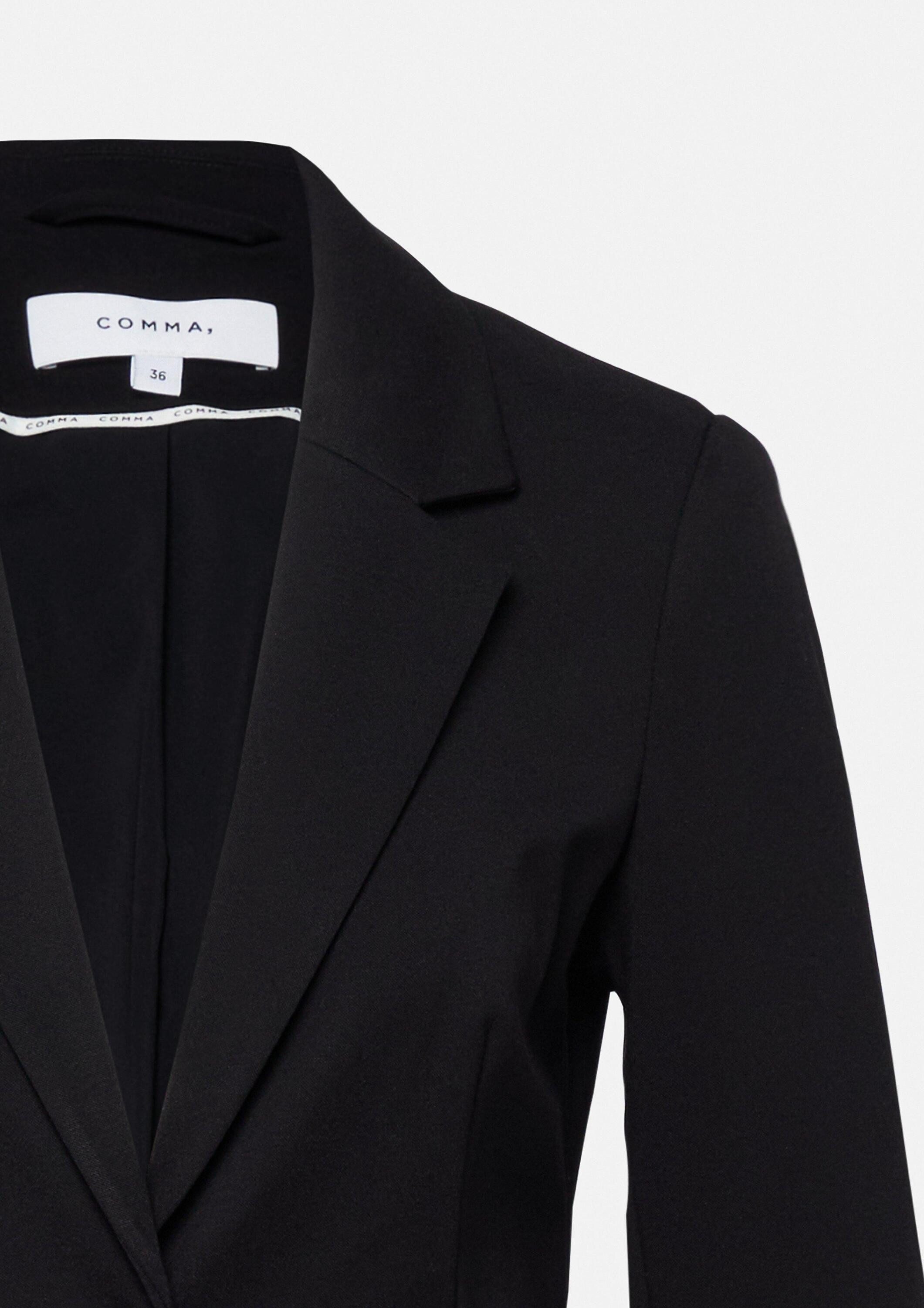 comma Jackenblazer Indoor-Blazer Taillierter Blazer aus weichem Jersey mit Reißverschlusstaschen